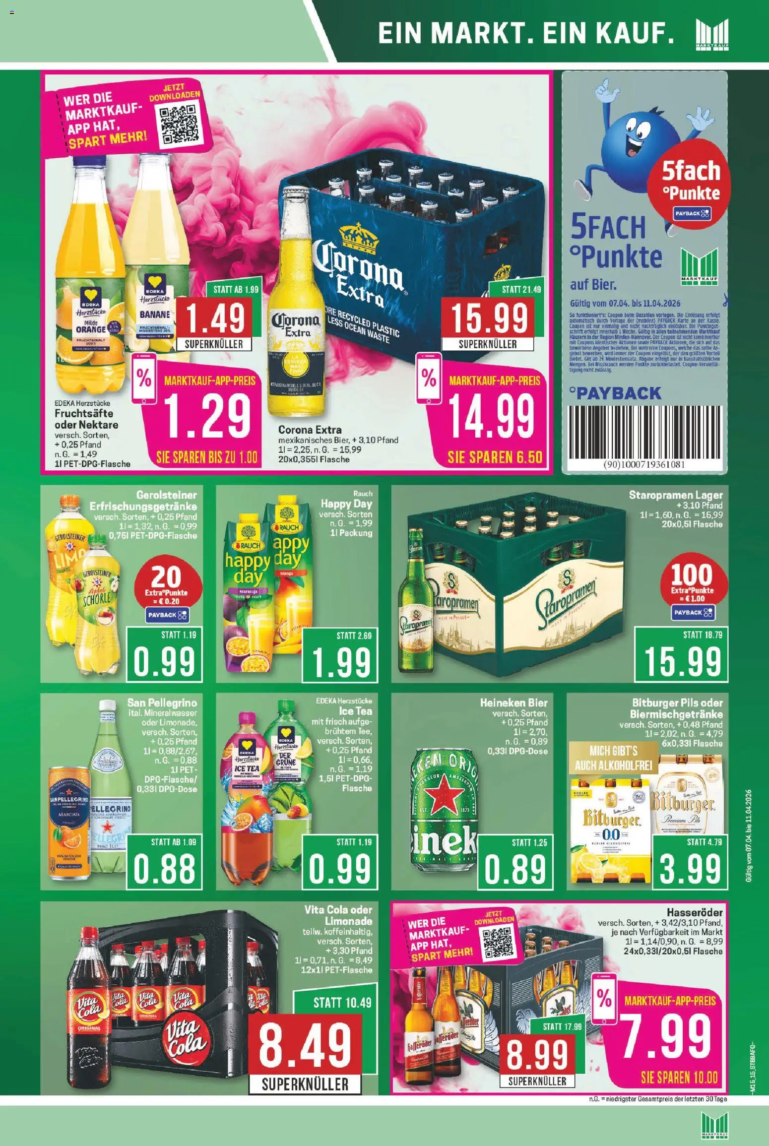 Marktkauf Prospekt 	 – gültig ab 07.04.2026 | Seite: 15 | Produkte: Limonade, Mineralwasser, Mango, Hasseröder