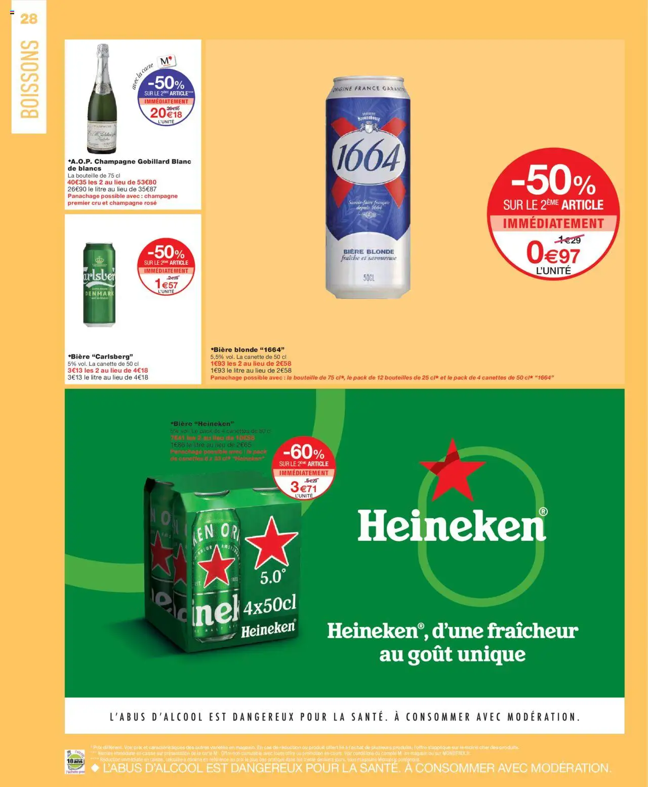 {H1} | Page: 28 | Produits: Bière blonde, Champagne, Bière, Heineken