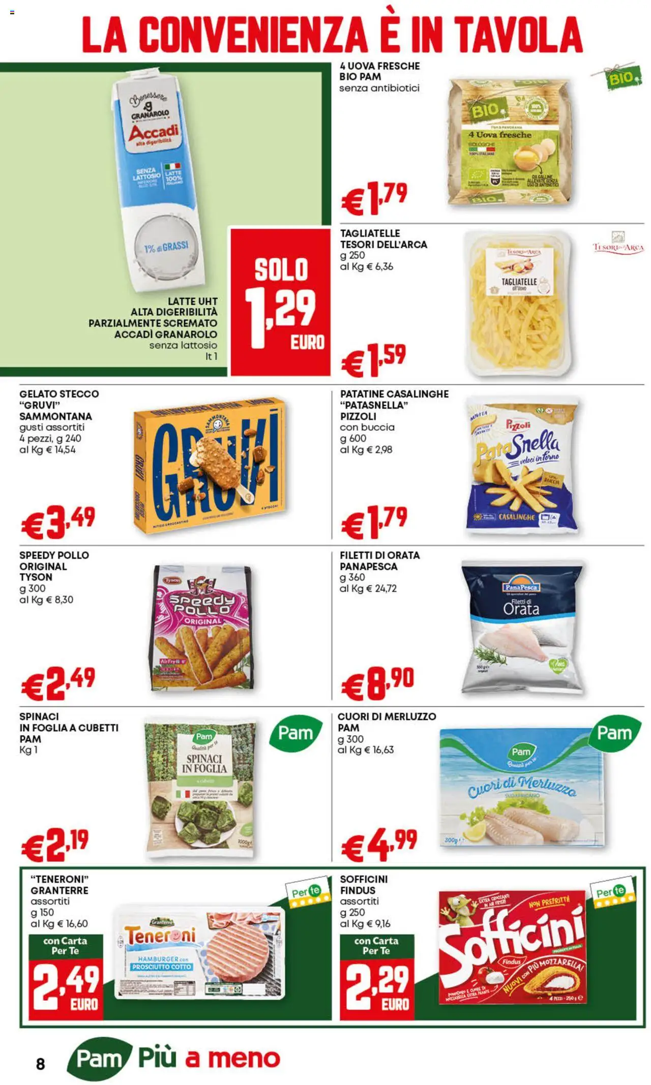 Volantino PAM del 11.09.2025 | Pagina: 8 | Prodotti: Tè, Orata, Latte, Prosciutto