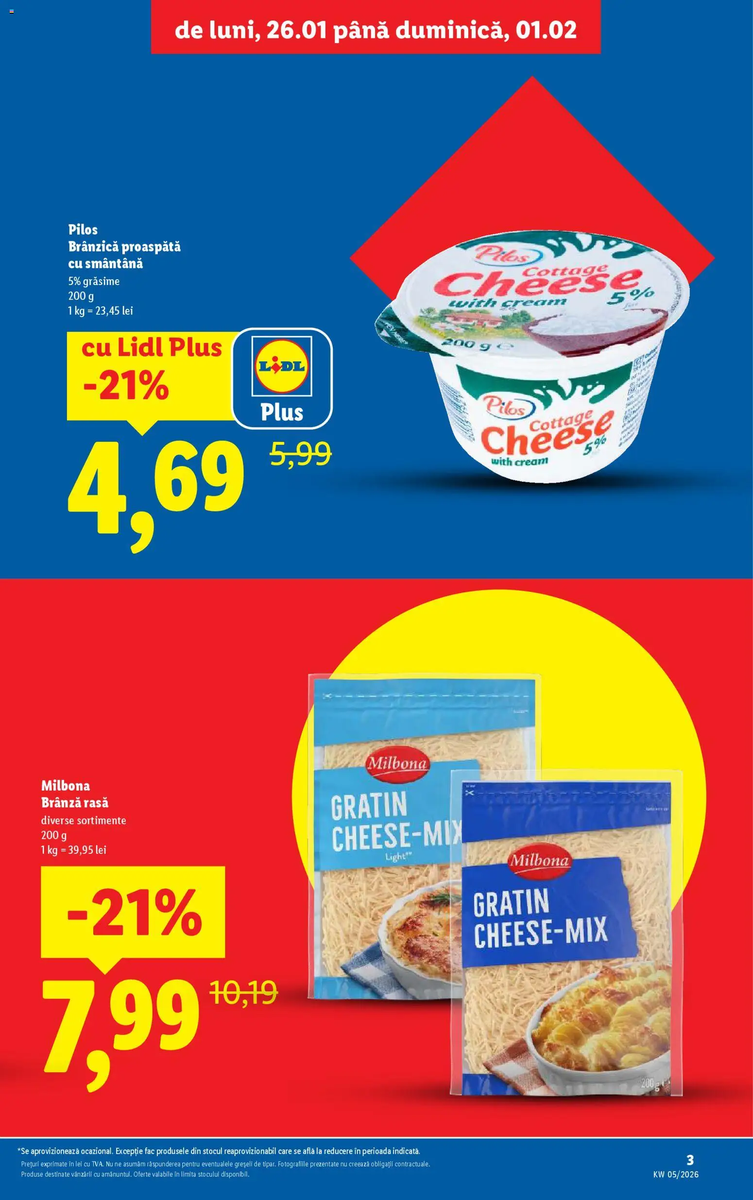 Noul catalog Lidl – valabil de la 26.01.2026 | Pagină: 3 | Produse: Toplar, Brânză, Smântână