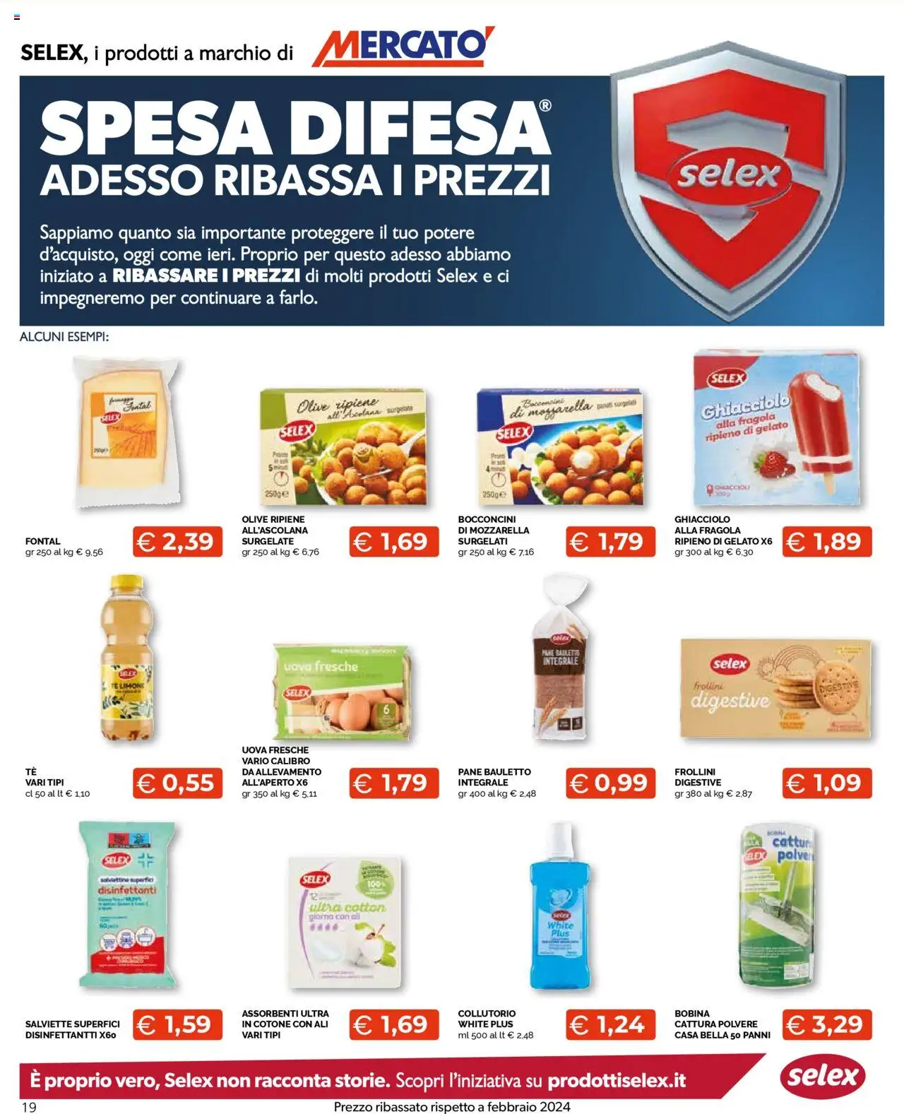 Volantino Mercatò del 11.08.2025 | Pagina: 19 | Prodotti: Uova, Gelato, Mozzarella, Frollini