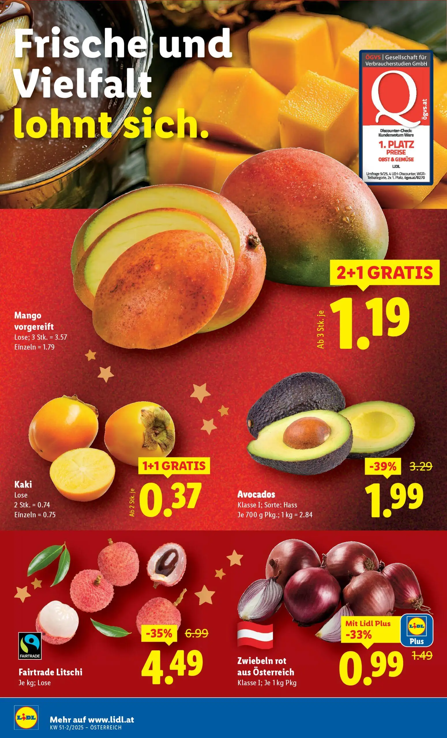 Lidl Flugblatt - Oberpullendorf, Güssing, Oberwart gültig ab 18.12.2025 | Seite: 4 | Produkte: Gemüse, Obst, Mango, Kaki