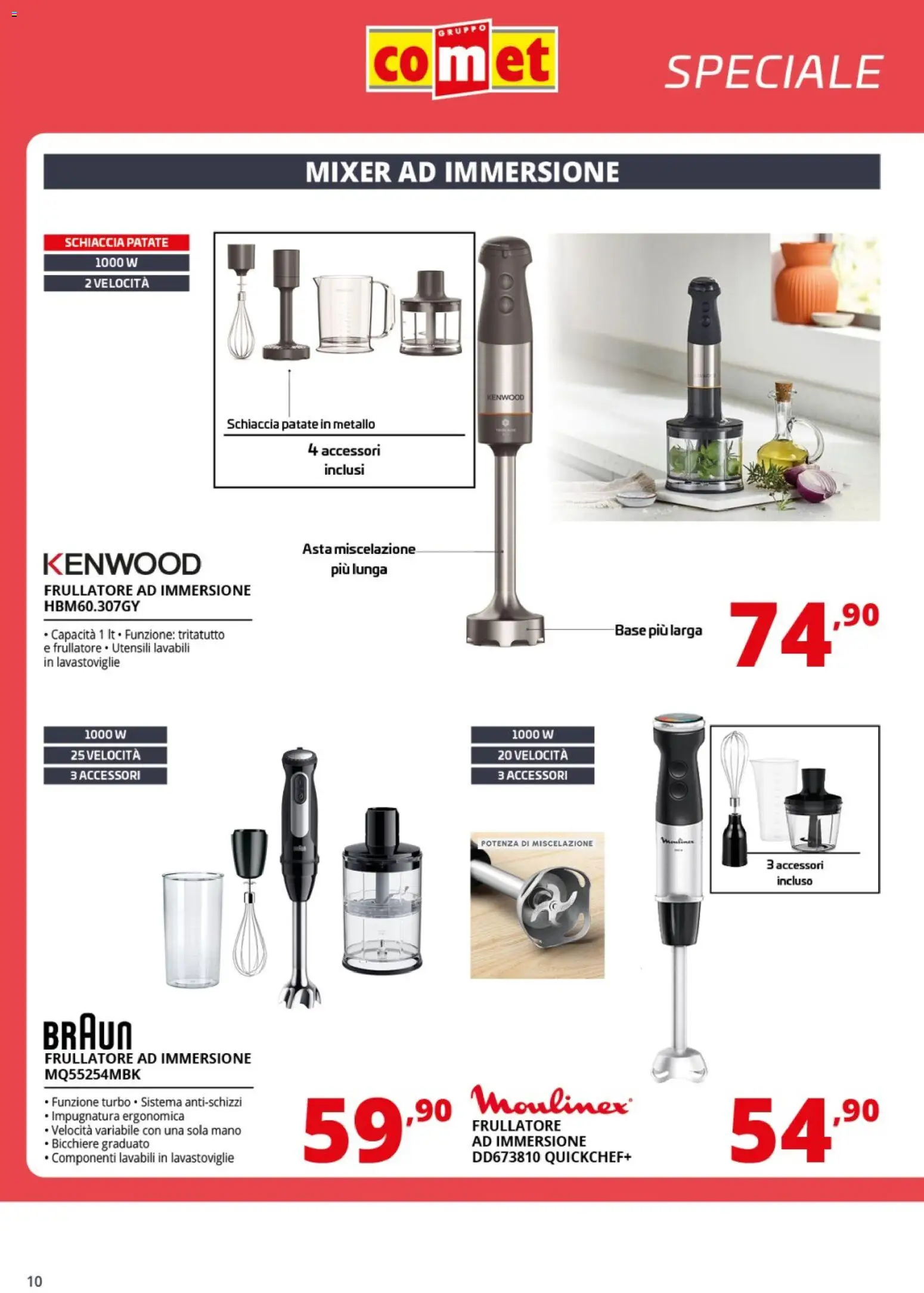 Volantino Comet del 23.01.2026 | Pagina: 10 | Prodotti: Frullatore, Tritatutto, Patate, Frullatore ad immersione