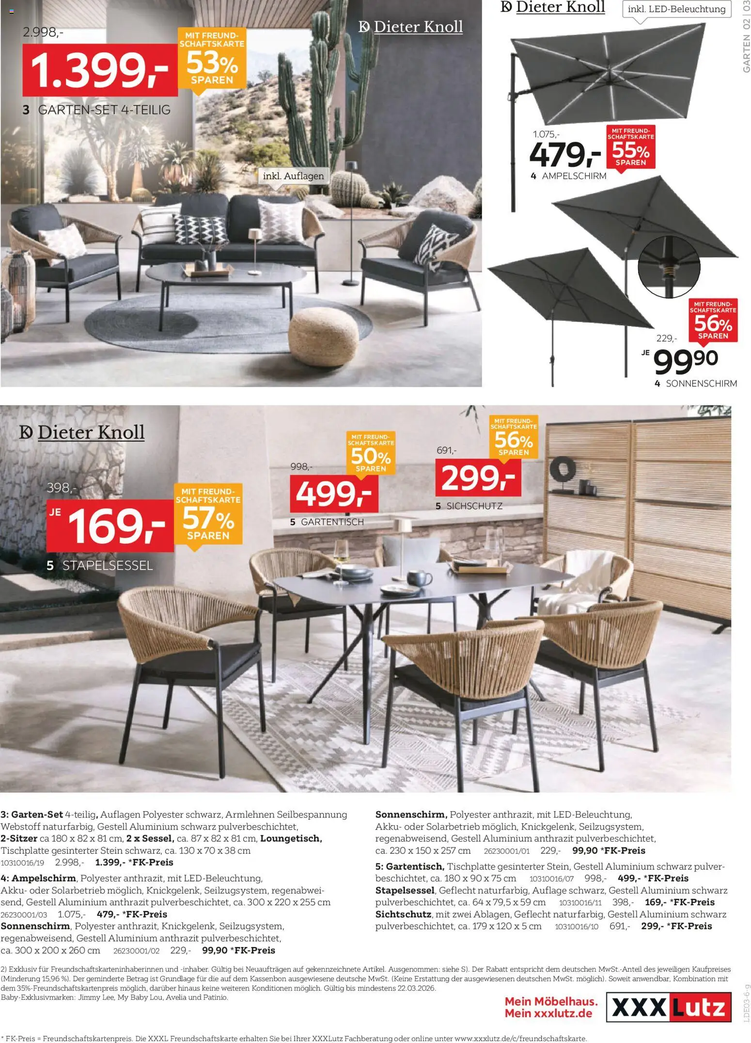 XXXL Lutz Gartentrends – gültig ab 24.02.2026 | Seite: 3 | Produkte: Sonnenschirm