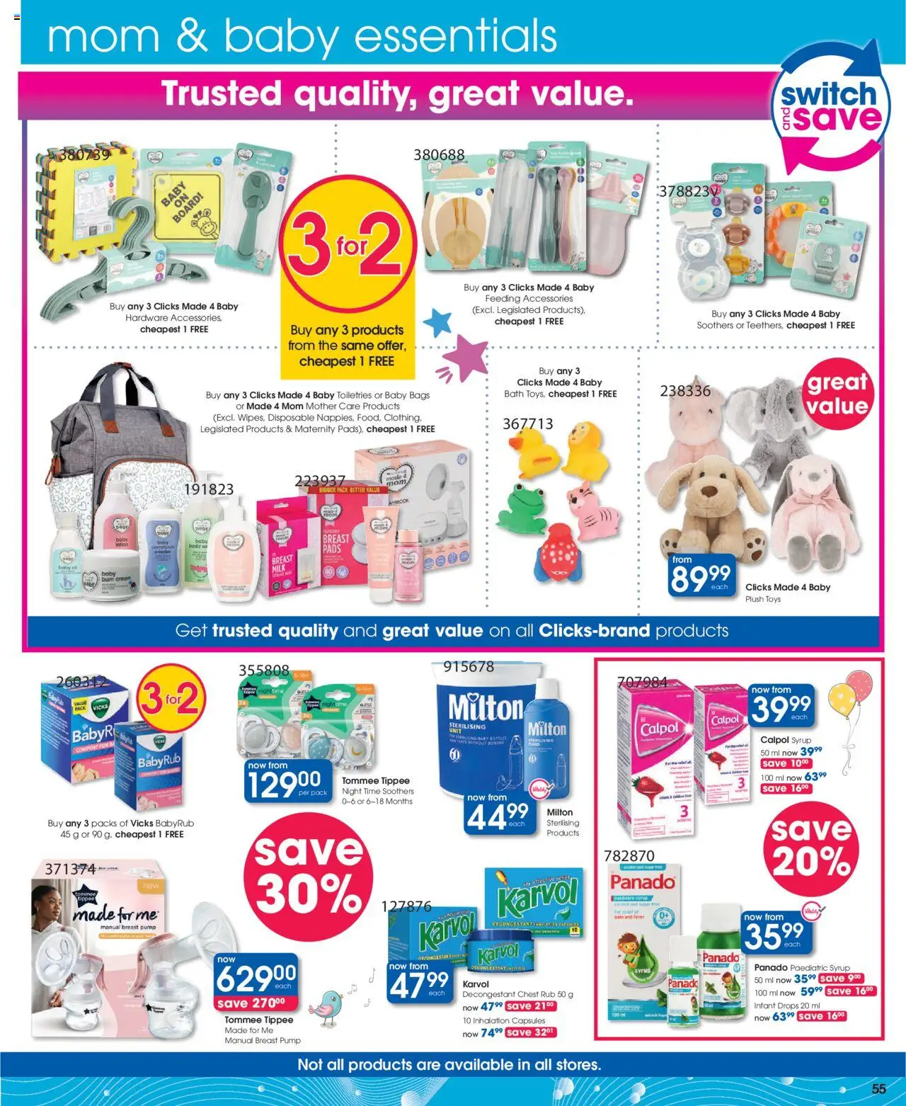 Clicks Specials │ valid from 07.08.2025 | Page: 51 | Products: Milk, Switch, Syrup, Sugar