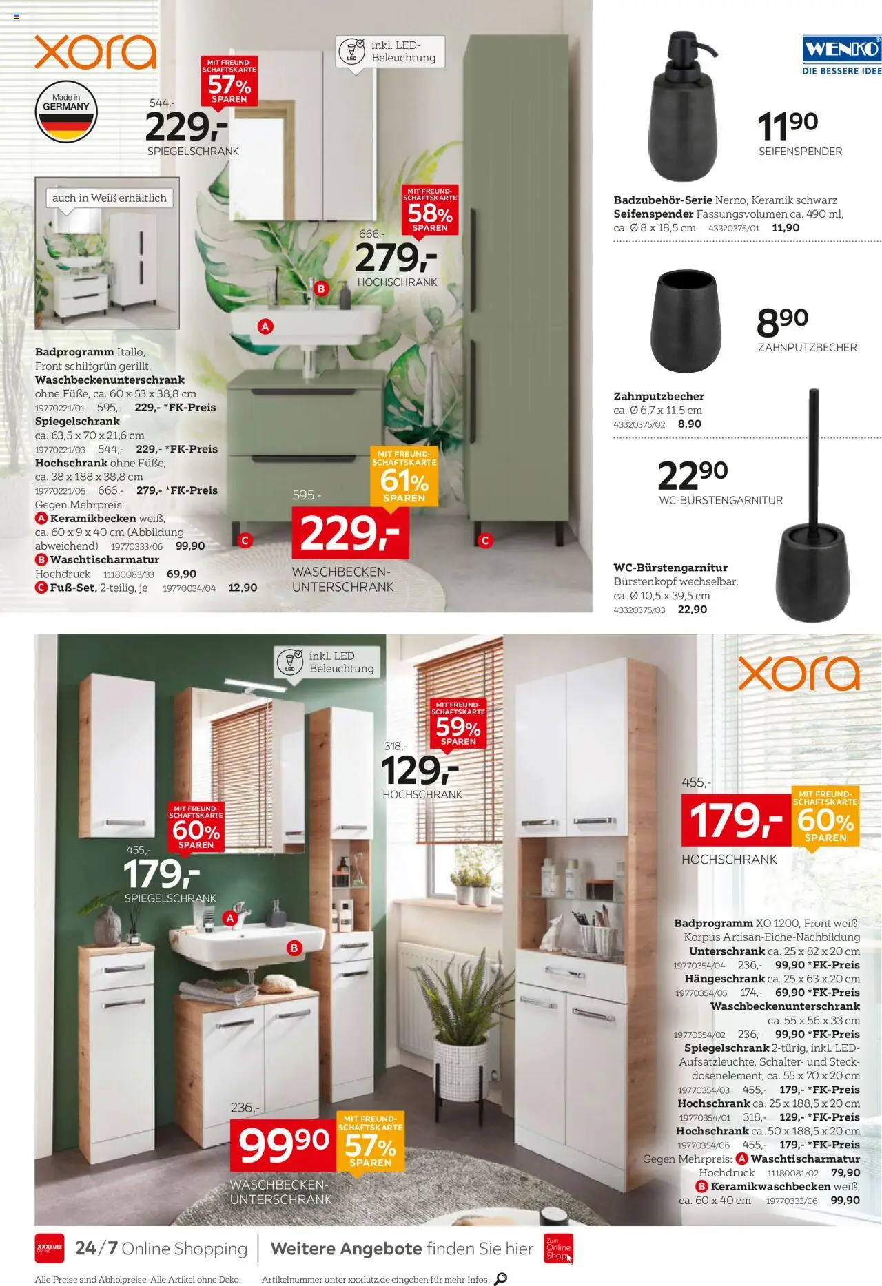 XXXL Lutz Nr. 1 bei Küchen - gültig ab dem 04.08.2025 | Seite: 26 | Produkte: Waschbecken, Seifenspender, Spiegelschrank, Hängeschrank