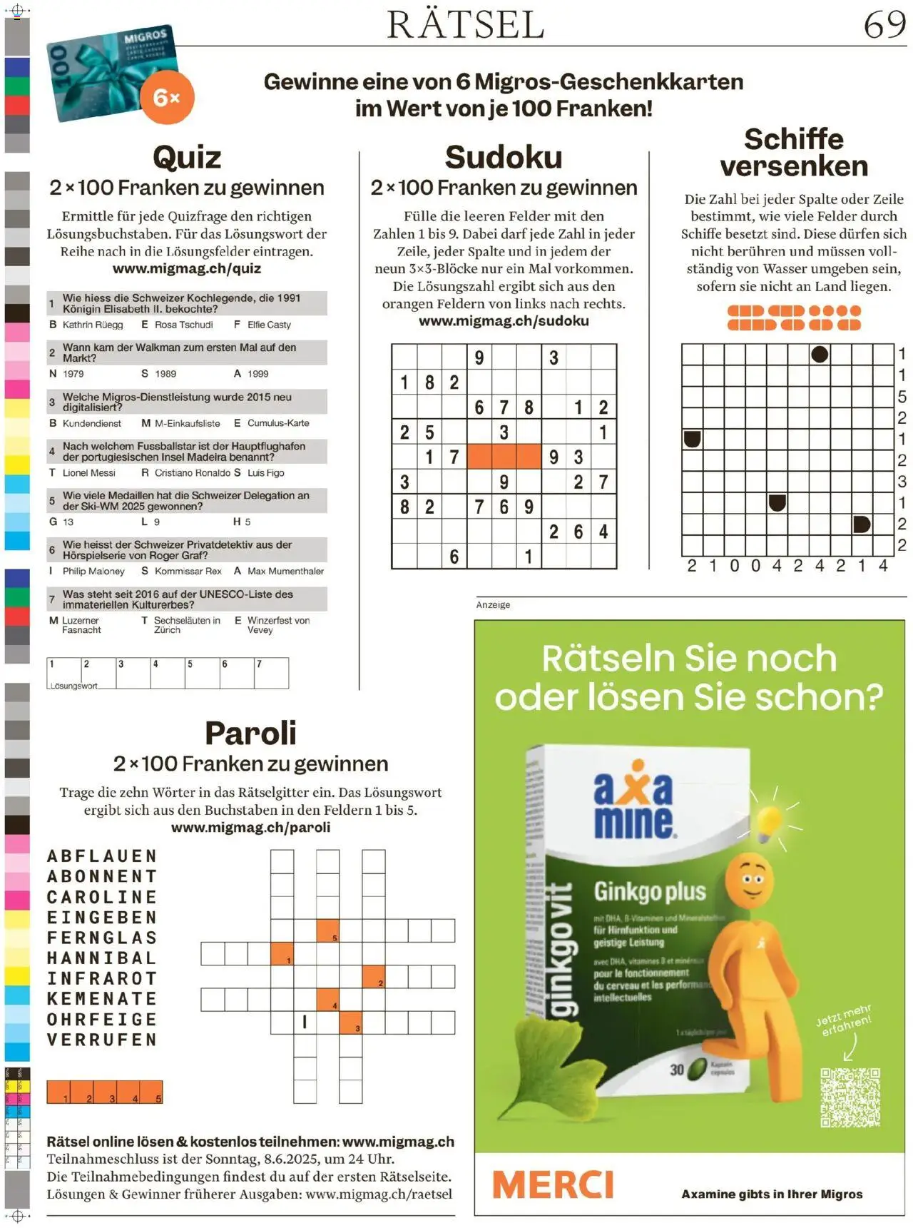 Migros Magazin ab 03.06.2025 | Seite: 69 | Produkte: Orangen, Wasser