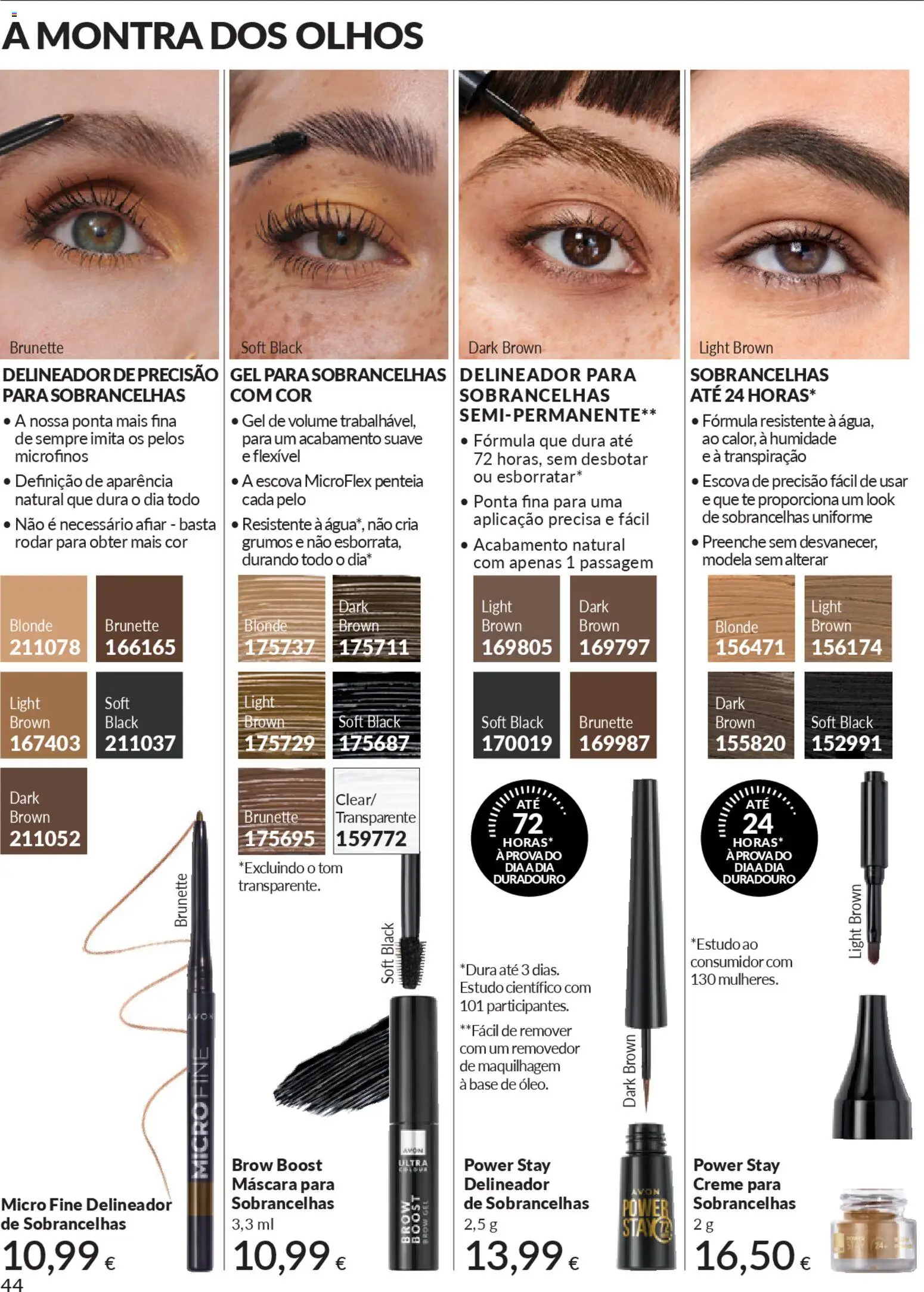 Catálogo Avon Campanha 1 │ válido de 01.01.2026 | Página: 44 | Produtos: Agua, Delineador, Maquilhagem, Creme