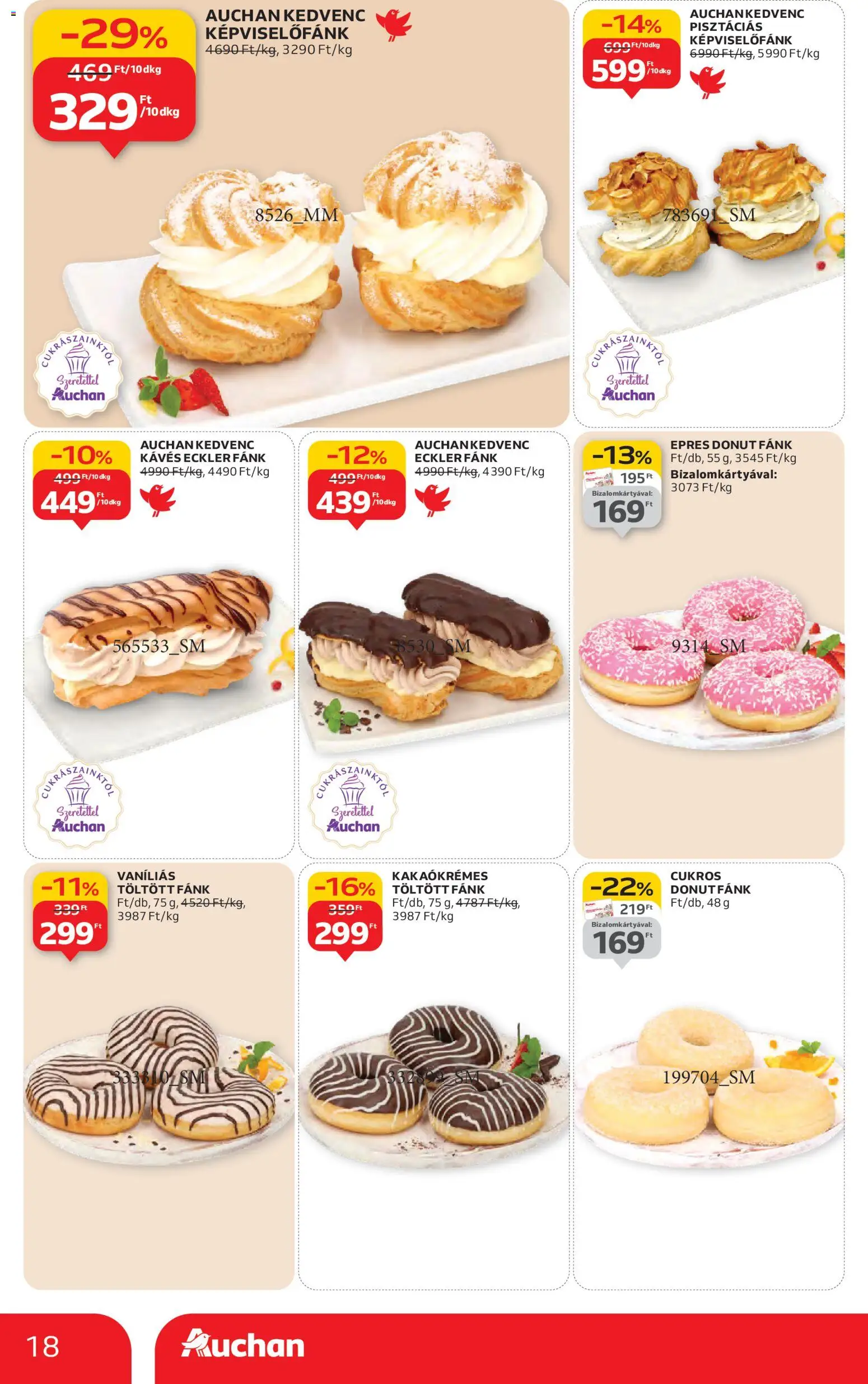 Auchan akciós ujság - amely érvényes a következő dátumtól: 22.01.2026 | Oldal: 18 | Termékek: Fánk