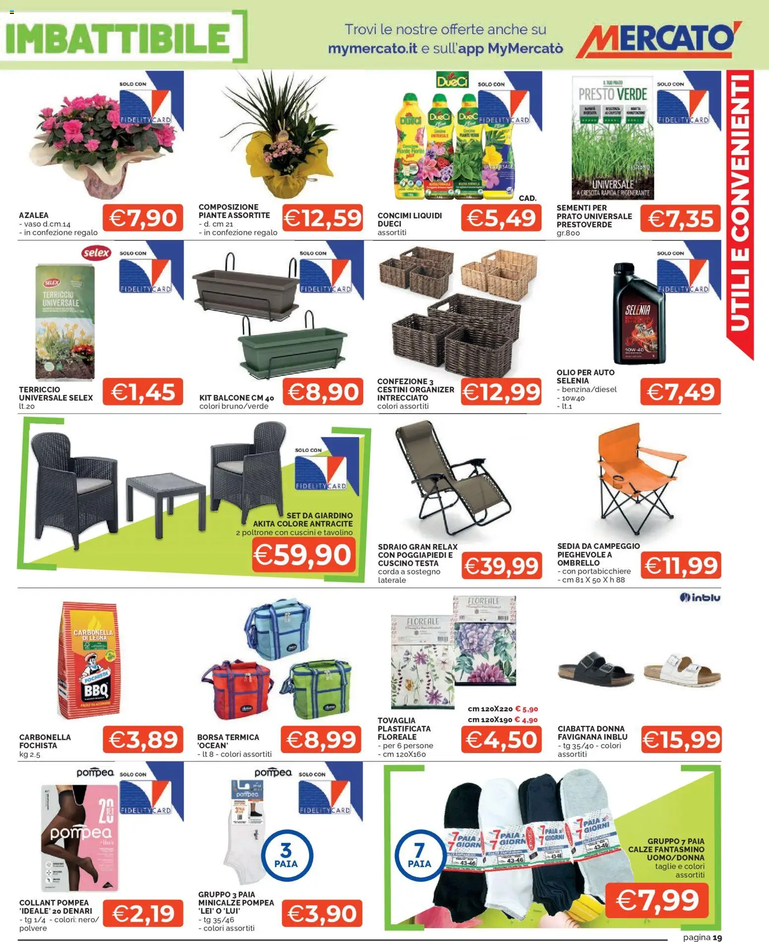 Volantino Mercatò del 23.03.2026 | Pagina: 19 | Prodotti: Tavolino, Concime, Collant, Borsa