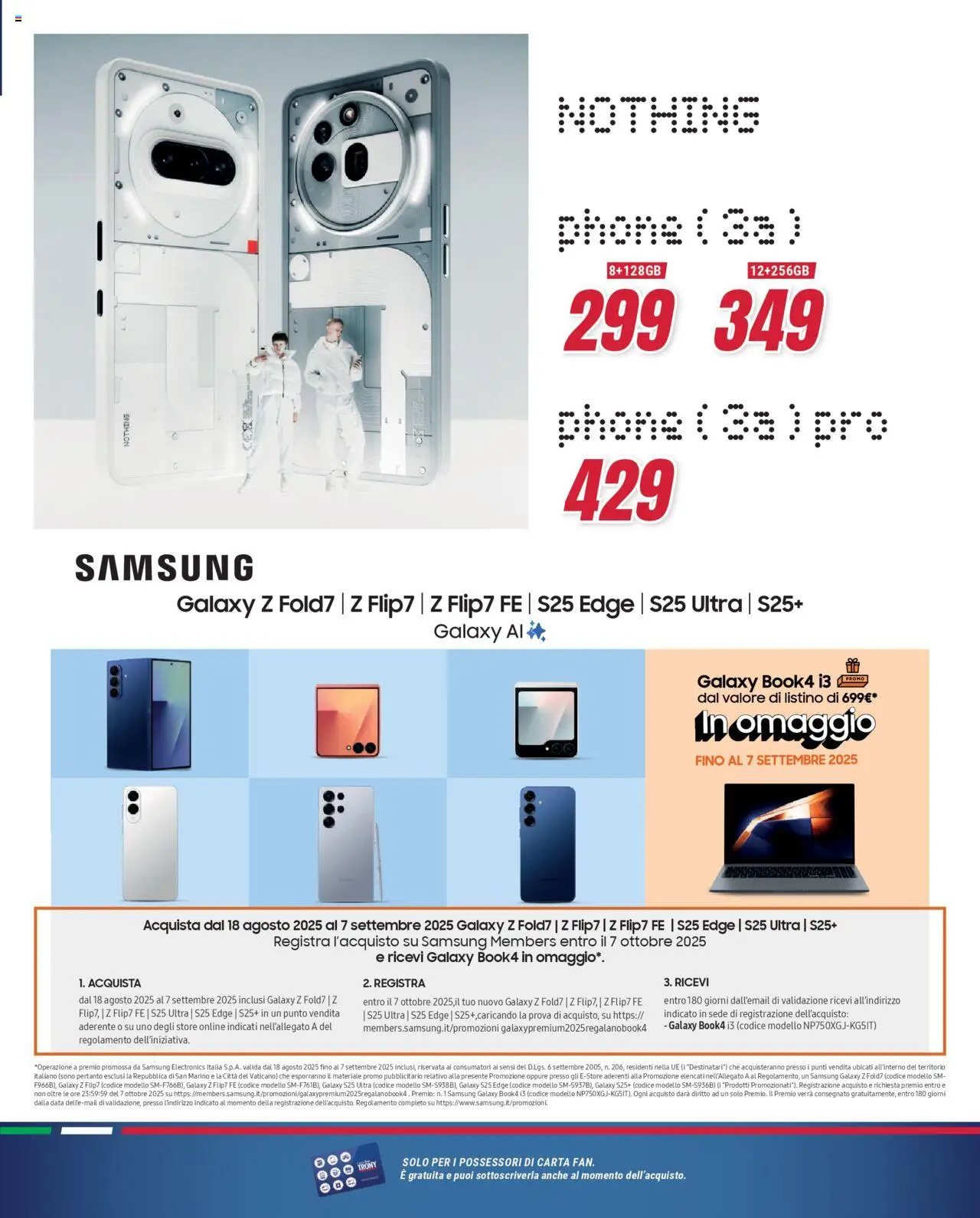 Volantino Trony del 21.08.2025 | Pagina: 46 | Prodotti: Samsung Galaxy, Data, Samsung