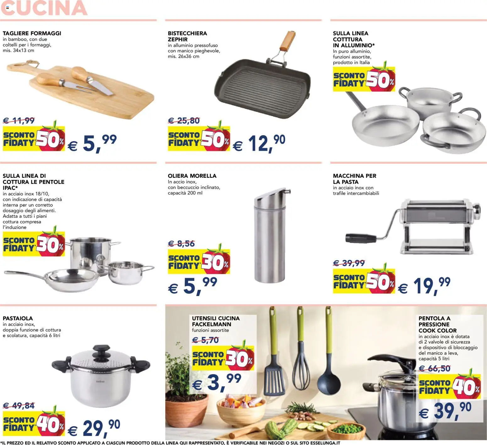 Volantino Esselunga S del 12.03.2026 | Pagina: 3 | Prodotti: Bistecchiera, Pasta, Tagliere, Alluminio