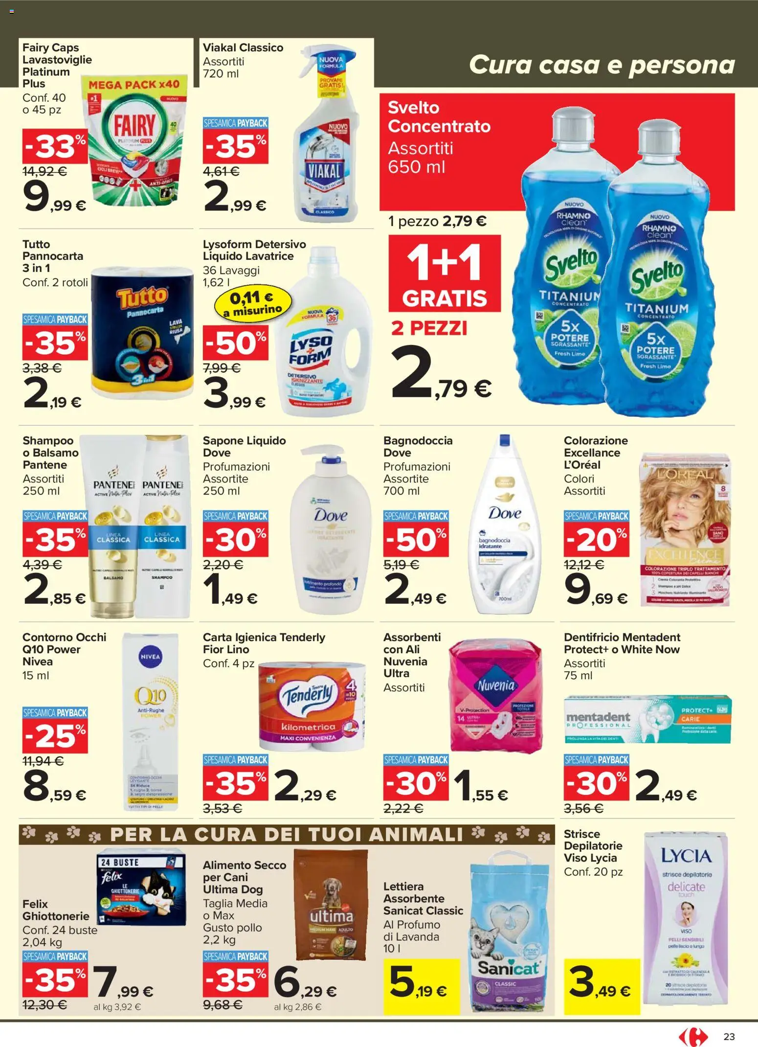Volantino Carrefour del 24.03.2026 | Pagina: 23 | Prodotti: Shampoo, Dentifricio, Lime, Profumo
