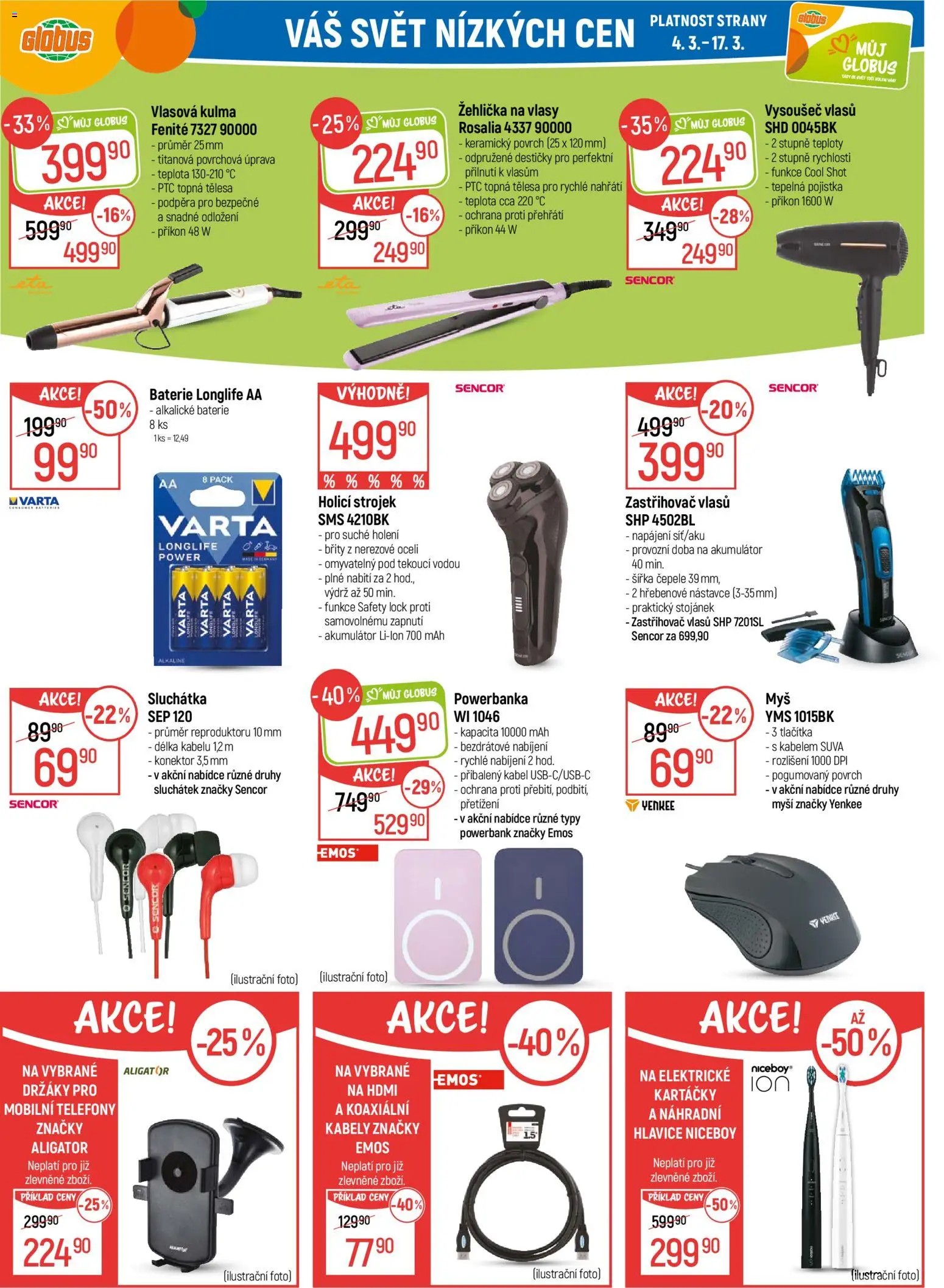 Globus leták - Praha-Štěrboholy od 04.03.2026 | Strana: 28 | Produkty: Telefony, Globus, Kabel, Vysoušeč vlasů
