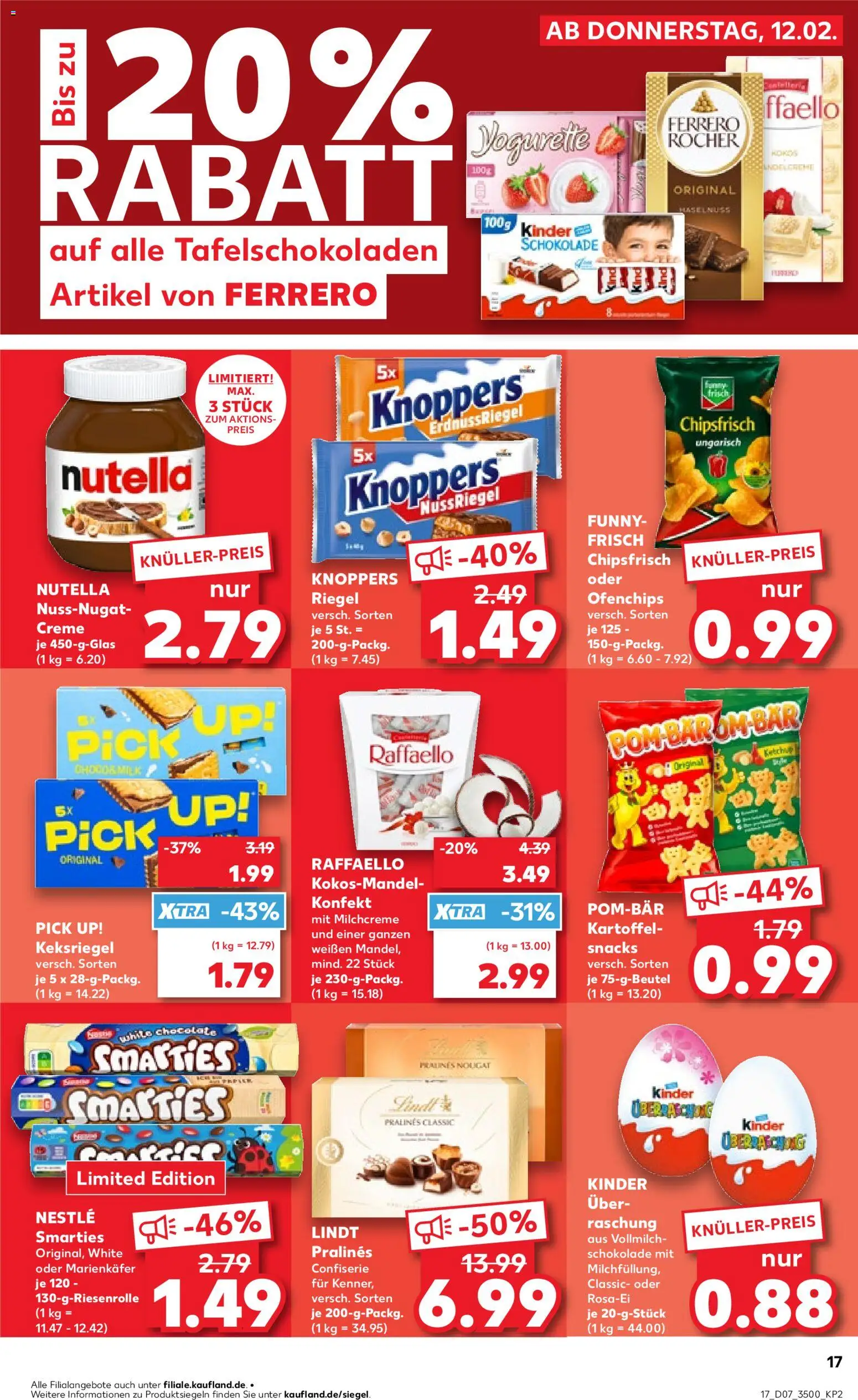 Kaufland prospekt Jena	 – gültig ab 15.02.2026 | Seite: 17 | Produkte: Raffaello, Nutella, Knoppers, Lindt