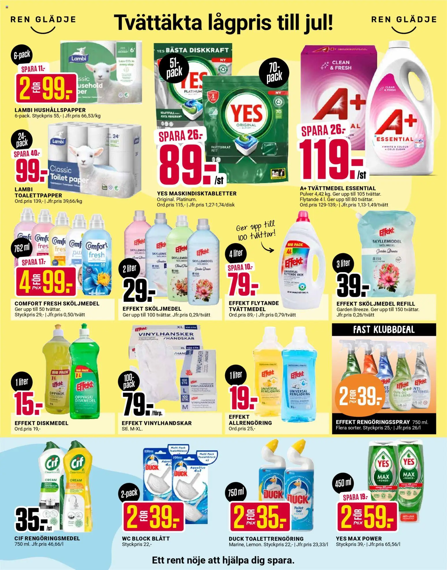 ÖoB reklamblad aktuell från 15.12.2025 | Sida: 4 | Produkter: Sköljmedel, Rengöringsmedel, Diskmedel, Hushållspapper