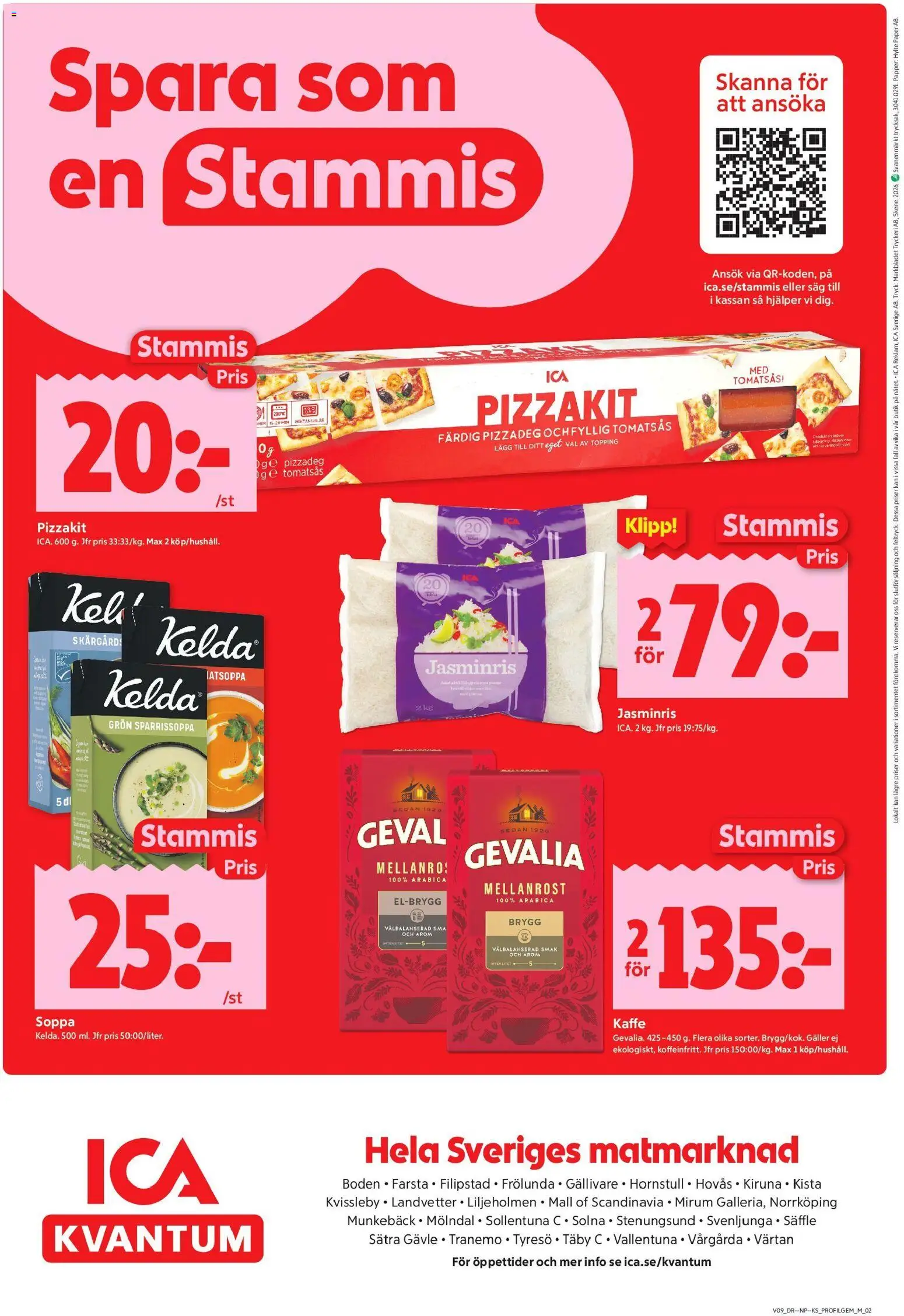 ICA Kvantum reklamblad aktuell från 23.02.2026 | Sida: 10 | Produkter: Galler, Pizzakit, Papper, Soppa