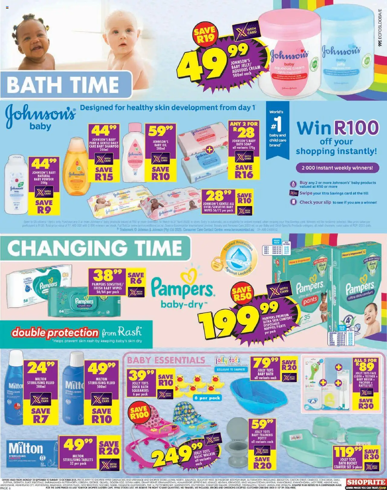 New Shoprite catalogue – valid from 22.09.2025 | Page: 2 | Products: Bath, Oil, Powder, Cream