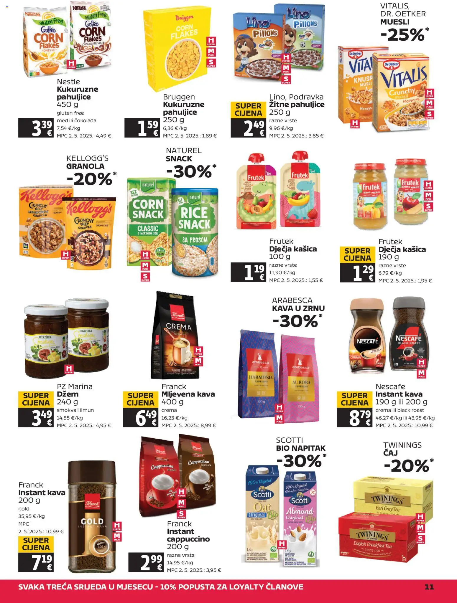 Tommy katalog | vrijedi od 12.03.2026 | Stranica: 11 | Proizvodi: Med, Nescafe, Pahuljice, Džem