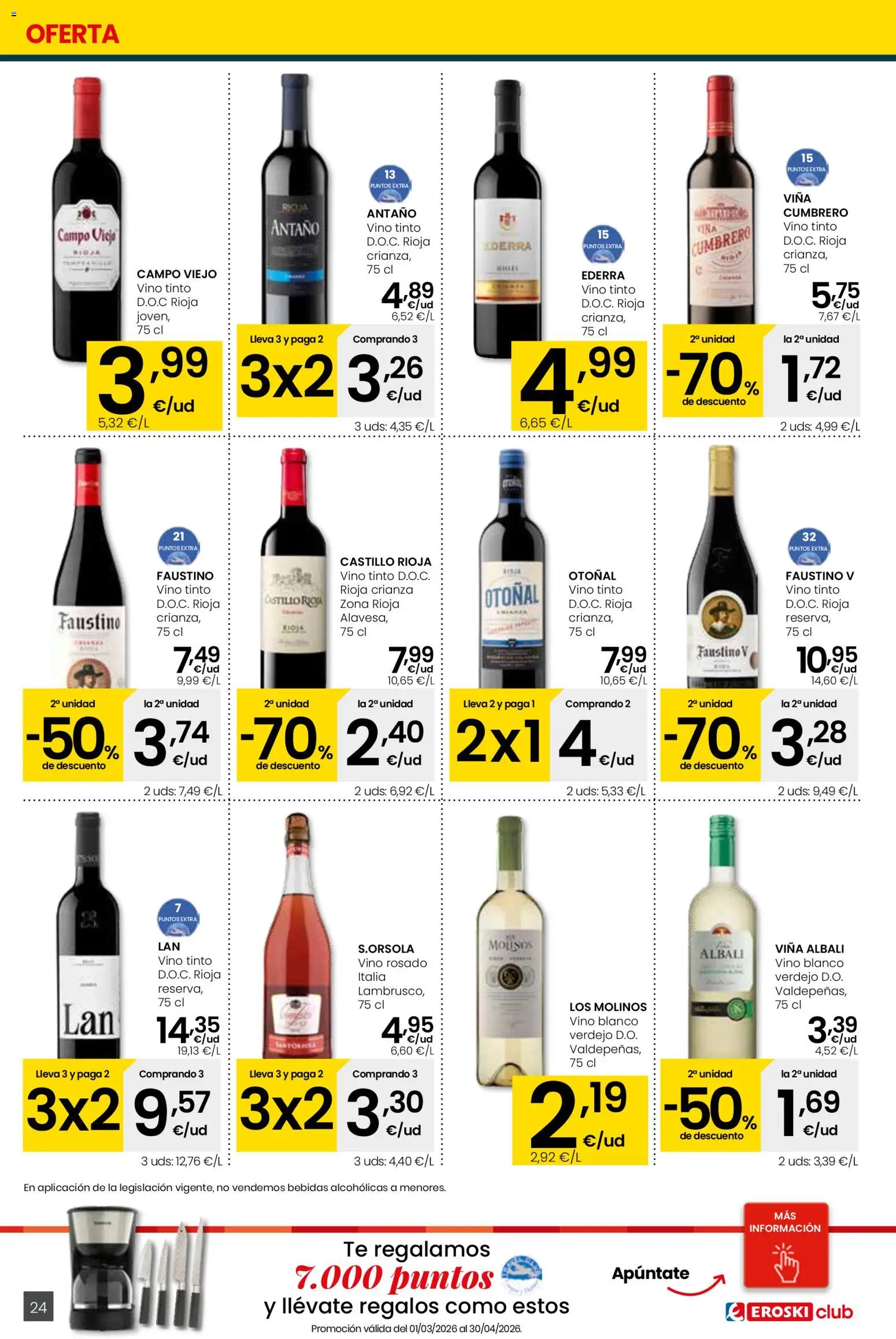 Eroski - Viste tu cesta de primavera Center │ válido desde el 12.03.2026 | Página: 24 | Productos: Vino rosado, Vino, Té