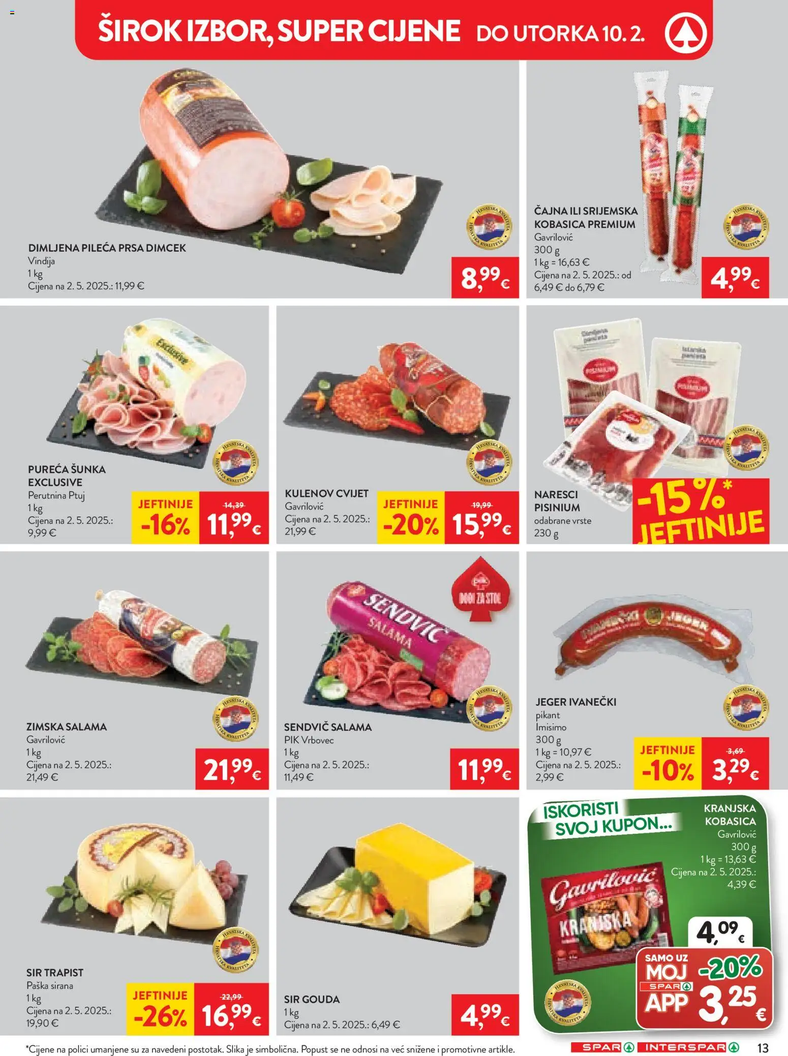 Spar katalog | vrijedi od 04.02.2026 | Stranica: 15 | Proizvodi: Sir, Salama, Šunka, Kobasica
