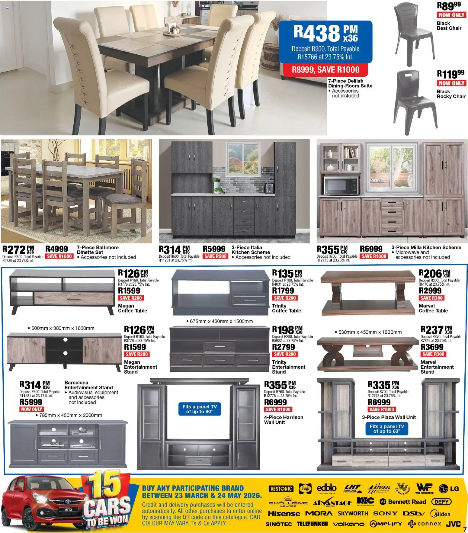 New OK Furniture catalogue – valid from 23.03.2026 | Page: 7 | Products: Table, Wall unit, Microwave, Coffee