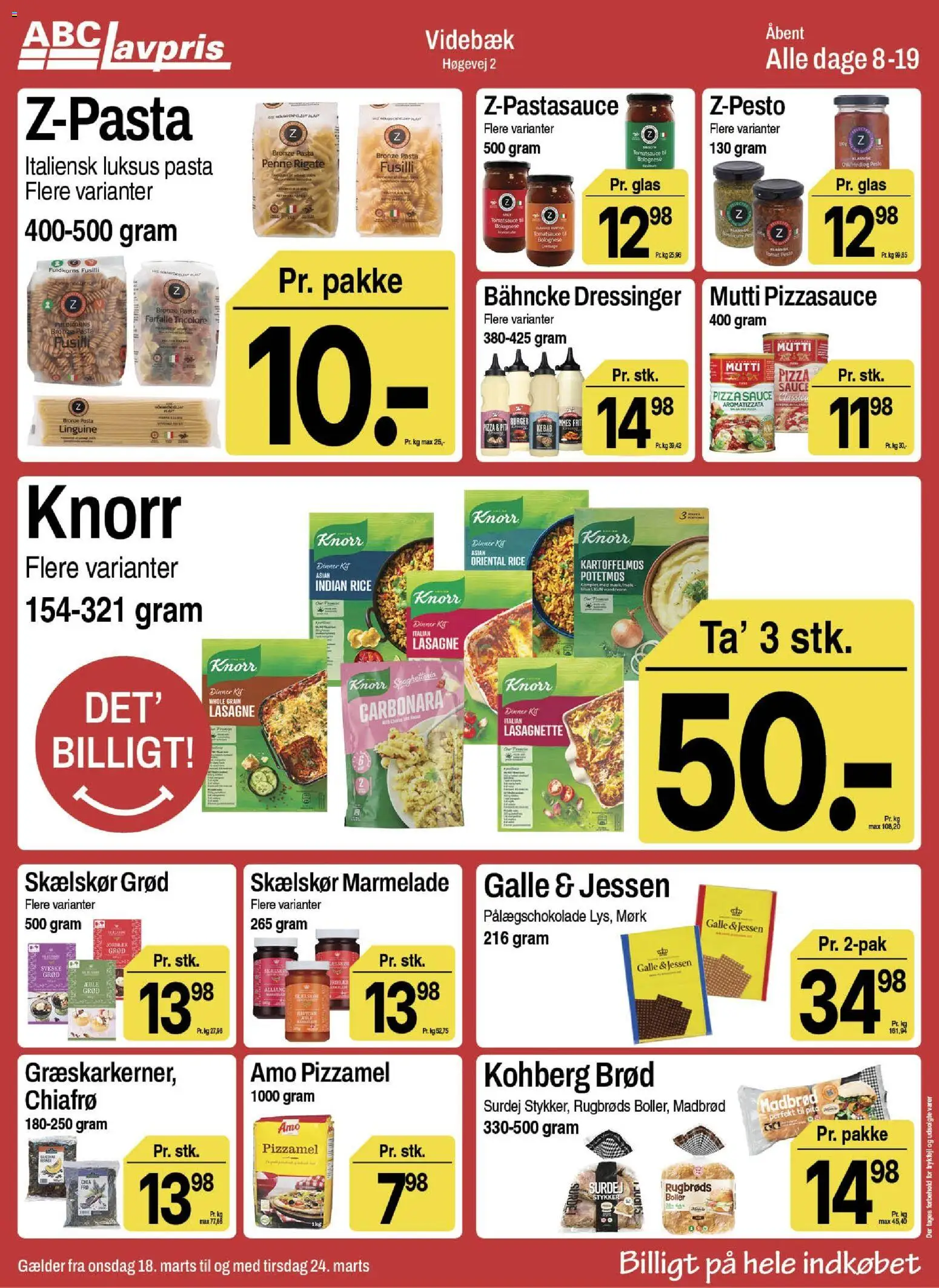 Abc Lavpris tilbudsavis – gyldig fra 18.03.2026 | Side: 8 | Produkter: Brød, Pizza, Pizzamel, Kebab