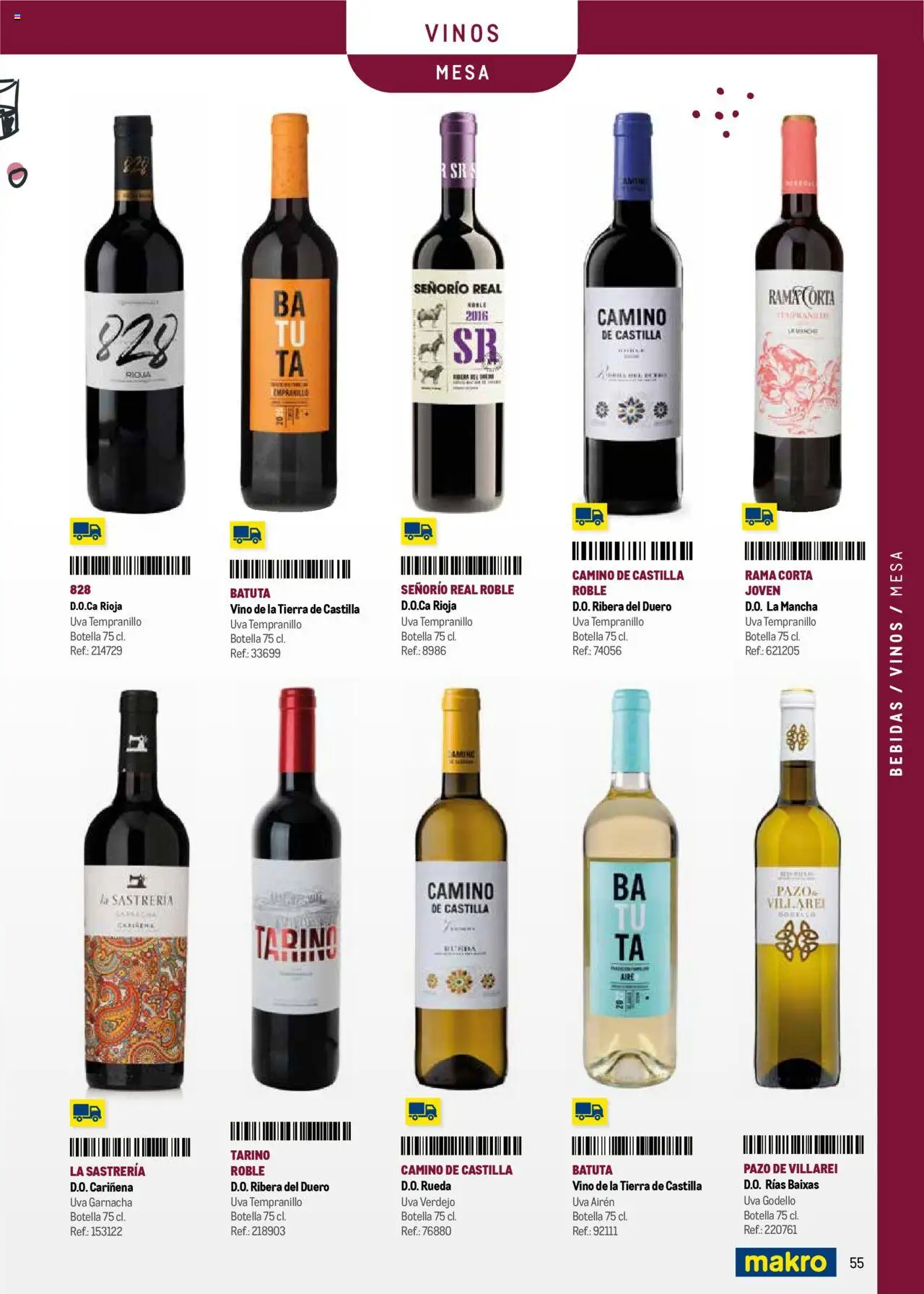 Makro - Menú y Barra Península │ válido desde el 08.09.2025 | Página: 55 | Productos: Vino, Mesa