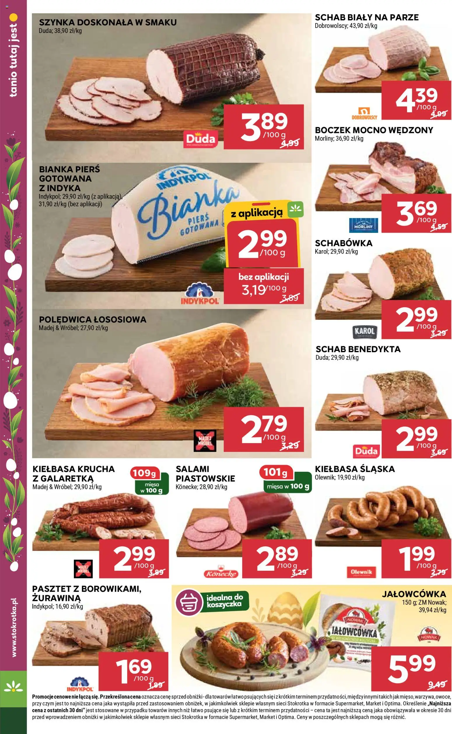 Stokrotka gazetka od 26.03.2026 | Strona: 12 | Produkty: Galaretka, Kiełbasa śląska, Żurawina, Salami