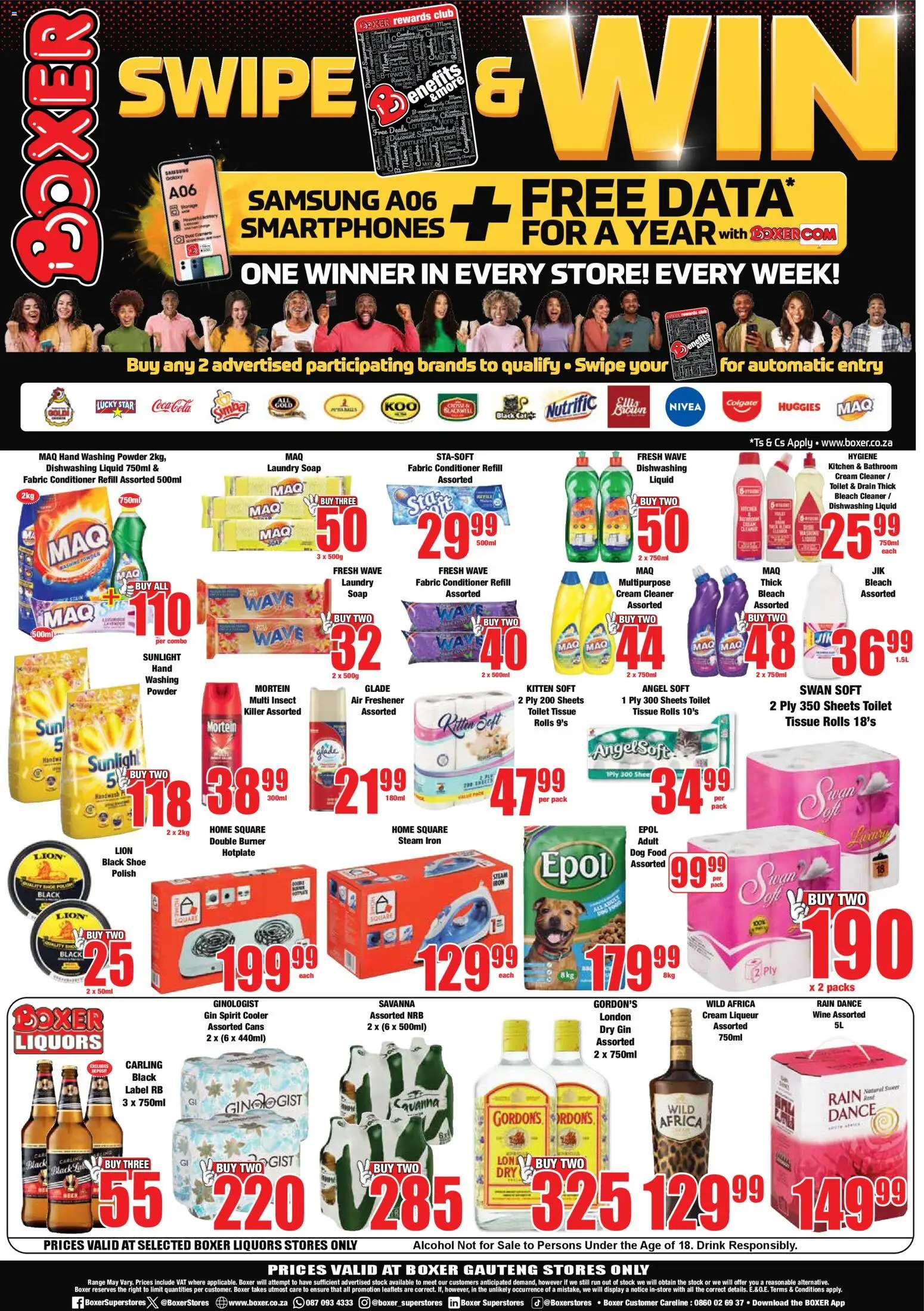 New Boxer catalogue – valid from 23.10.2025 | Page: 12 | Products: Toilet, Wine, Gin, Washing powder
