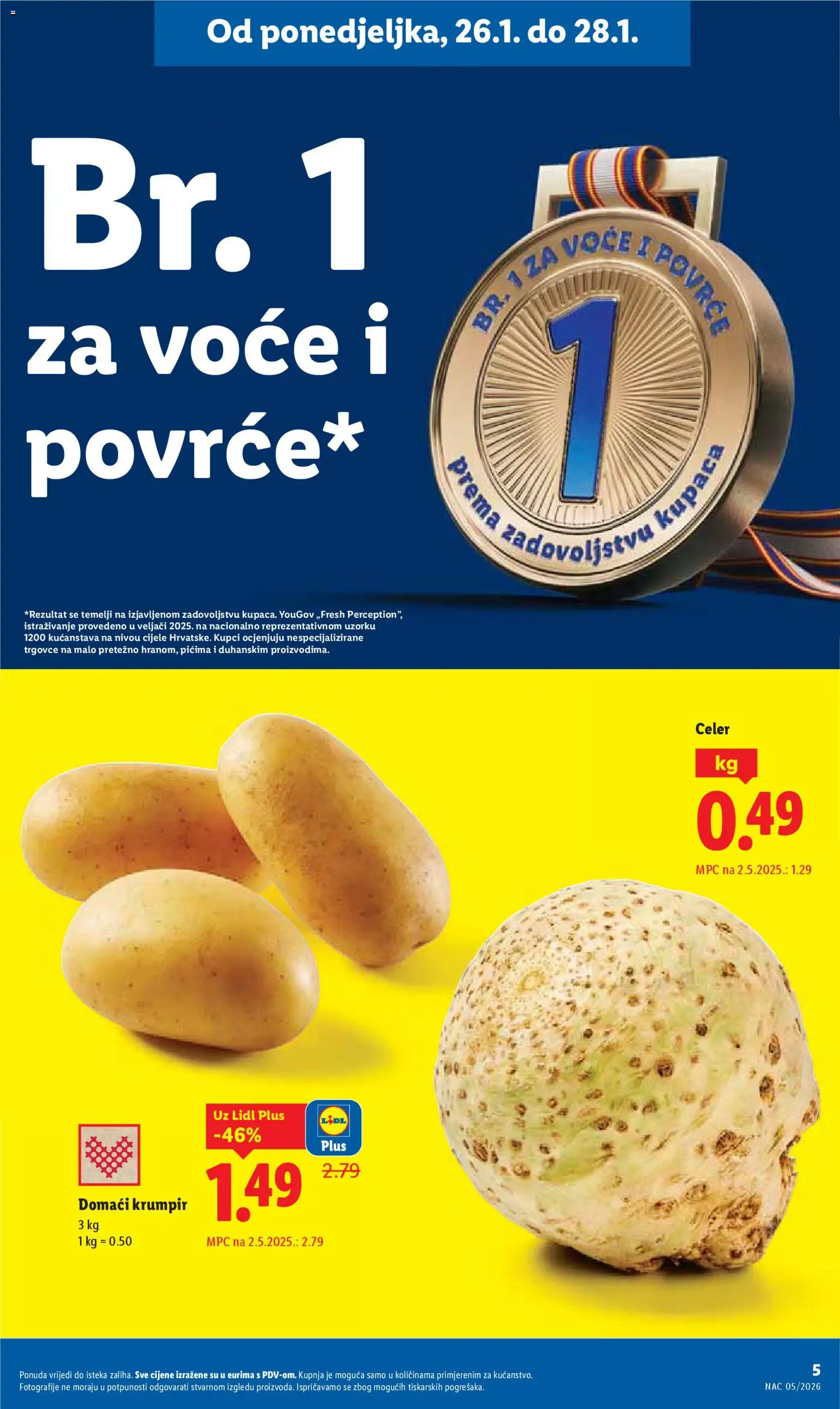 Lidl katalog | vrijedi od 26.01.2026 | Stranica: 5 | Proizvodi: Celer, Krumpir, Voće