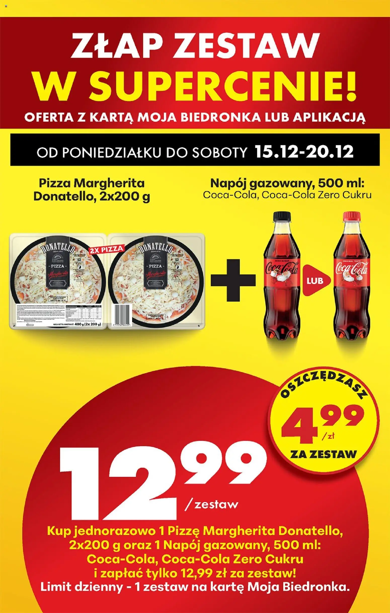 Biedronka gazetka od 15.12.2025 | Strona: 87 | Produkty: Karta, Coca cola, Pizza, Pizza donatello