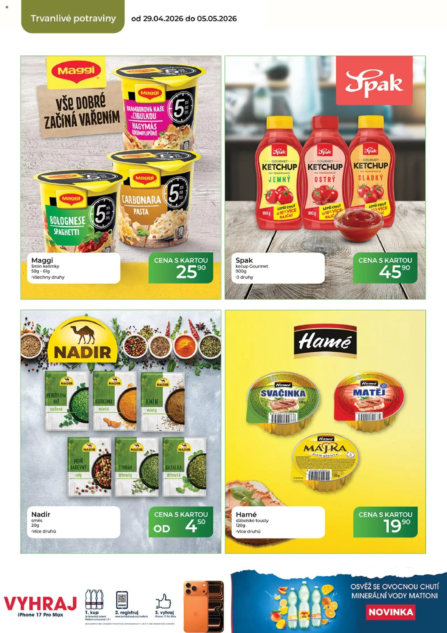 Tamda Foods leták od 29.04.2026 | Strana: 42 | Produkty: Mattoni, Gourmet, Maggi, Potraviny