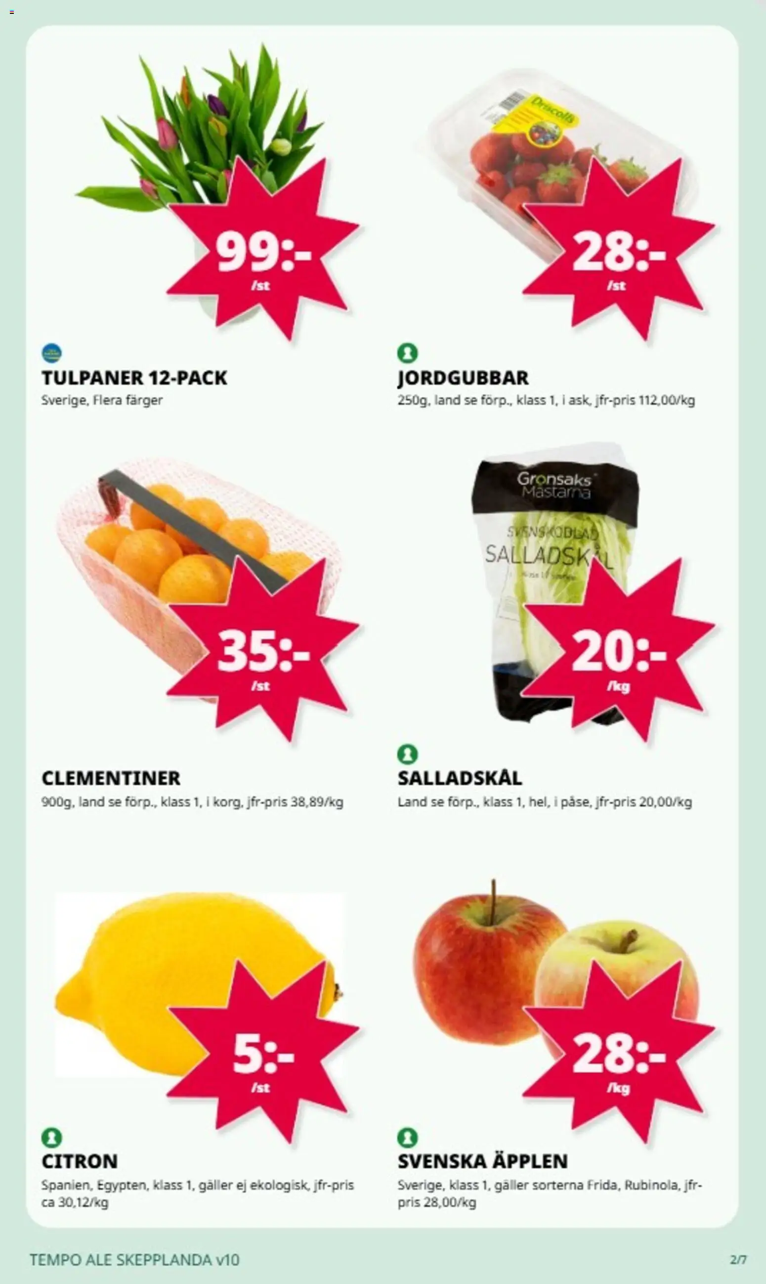 Tempo reklamblad aktuell från 02.03.2026 | Sida: 6 | Produkter: Galler, Äpplen, Jordgubbar, Citron