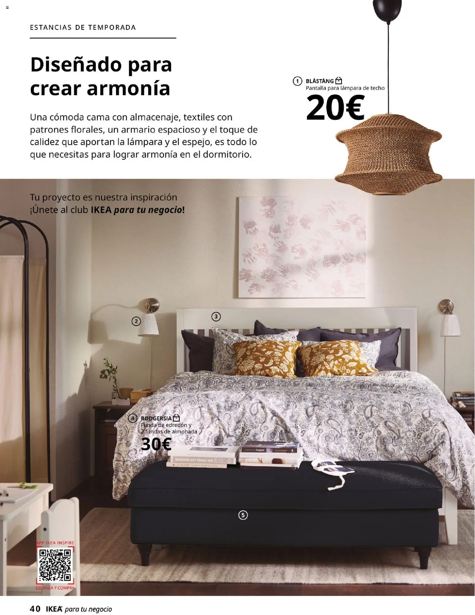 Catálogo IKEA para tu negocio │ válido desde el 02.12.2025 | Página: 40 | Productos: Edredón, Funda, Cama, Lámpara