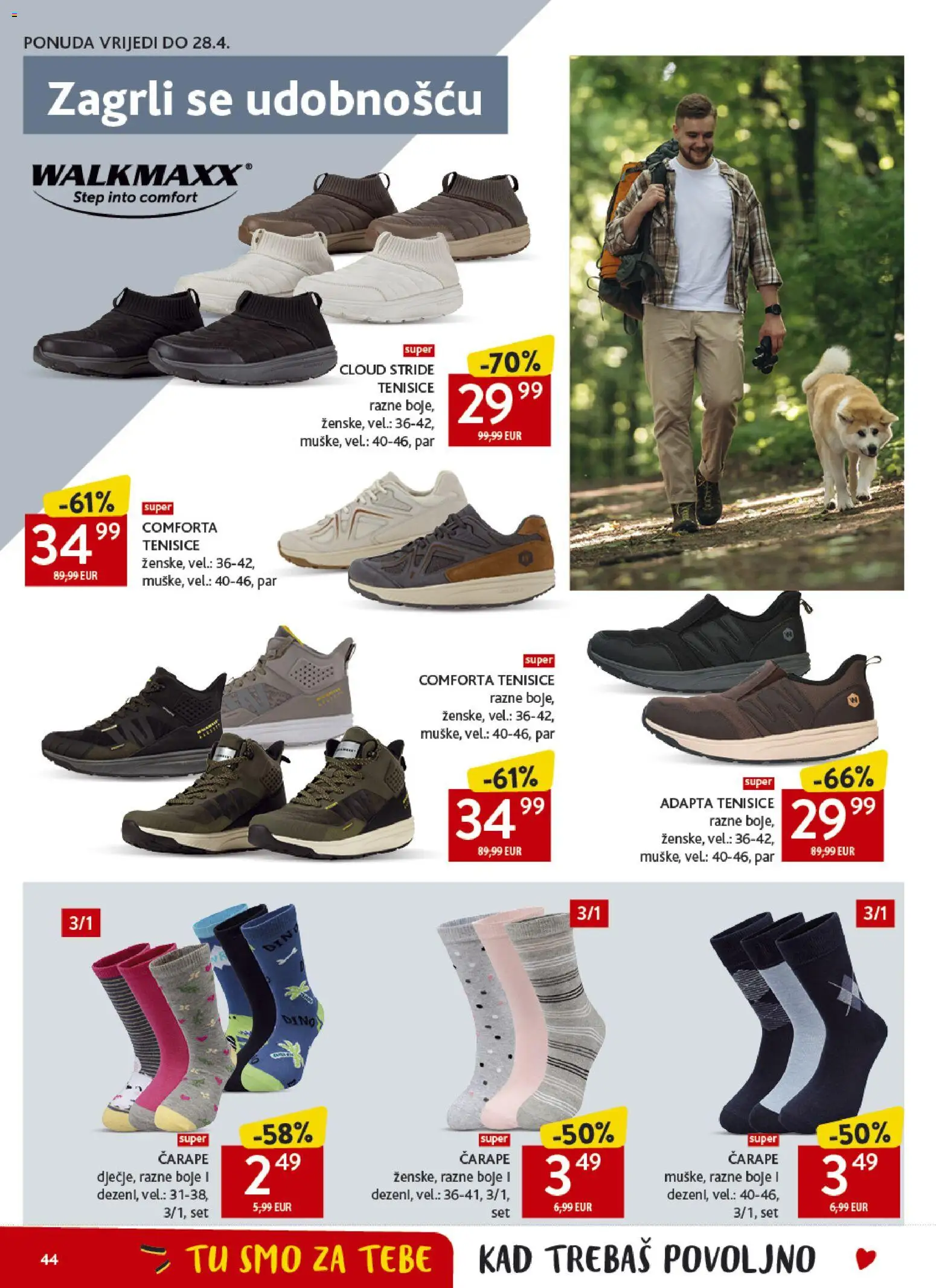 Konzum katalog | vrijedi od 15.04.2026 | Stranica: 44 | Proizvodi: Čarape, Tenisice