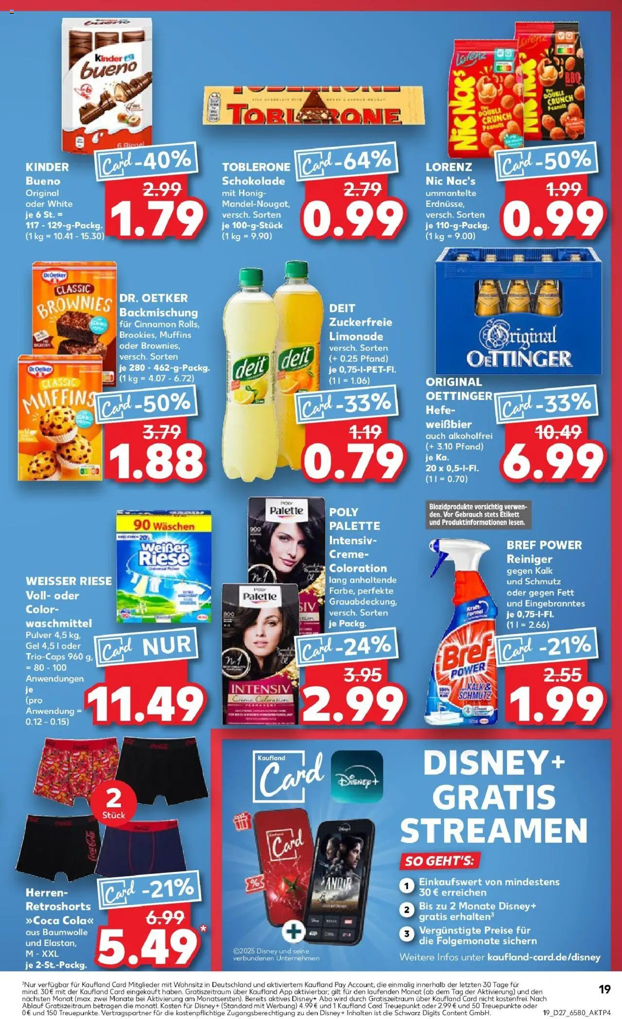 Kaufland prospekt Gütersloh	 - gültig ab dem 03.07.2025 | Seite: 19 | Produkte: Weißbier, Kinder bueno, Limonade, Oettinger