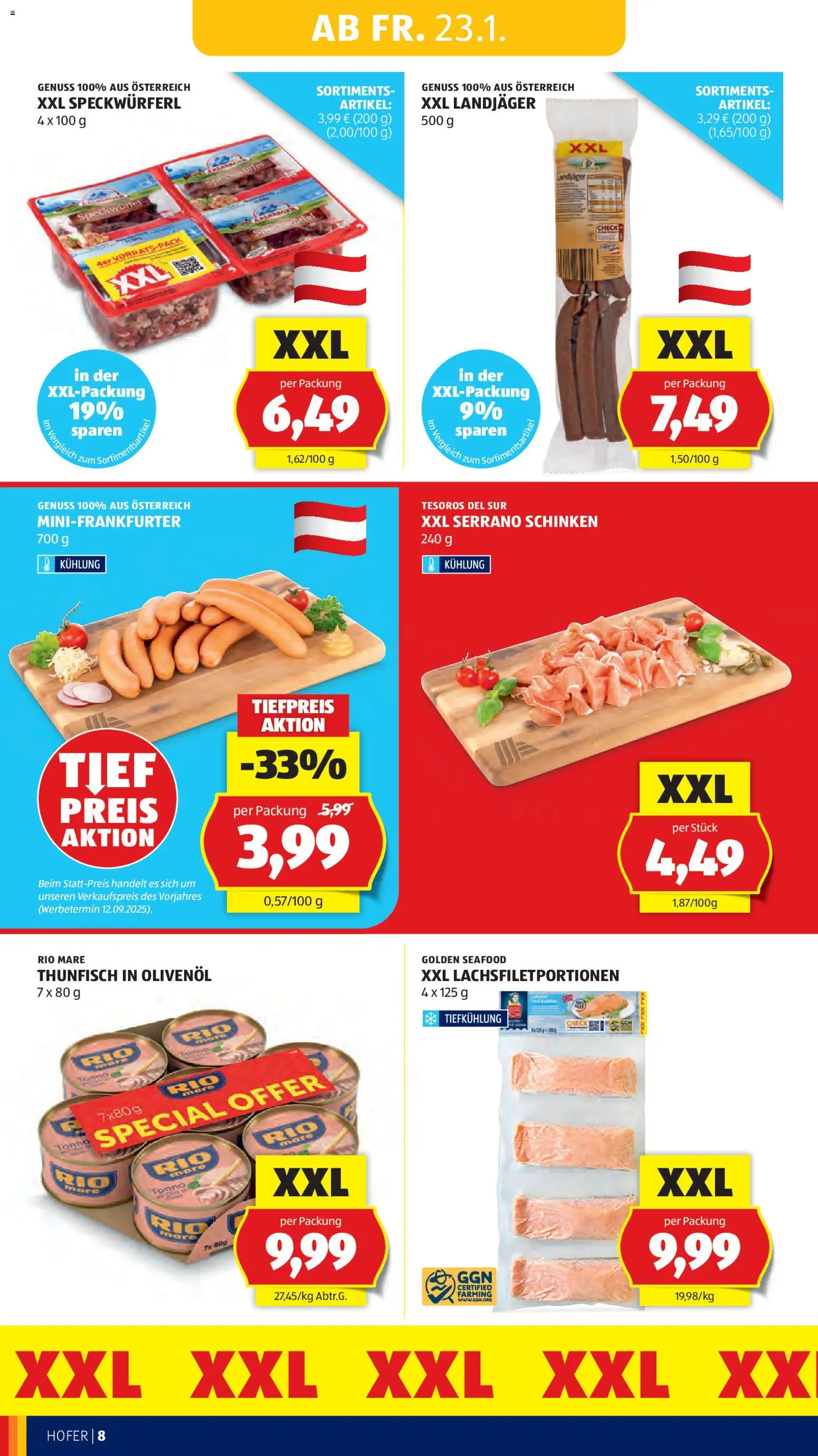 Hofer Flugblatt gültig ab 23.01.2026 | Seite: 10 | Produkte: Schinken