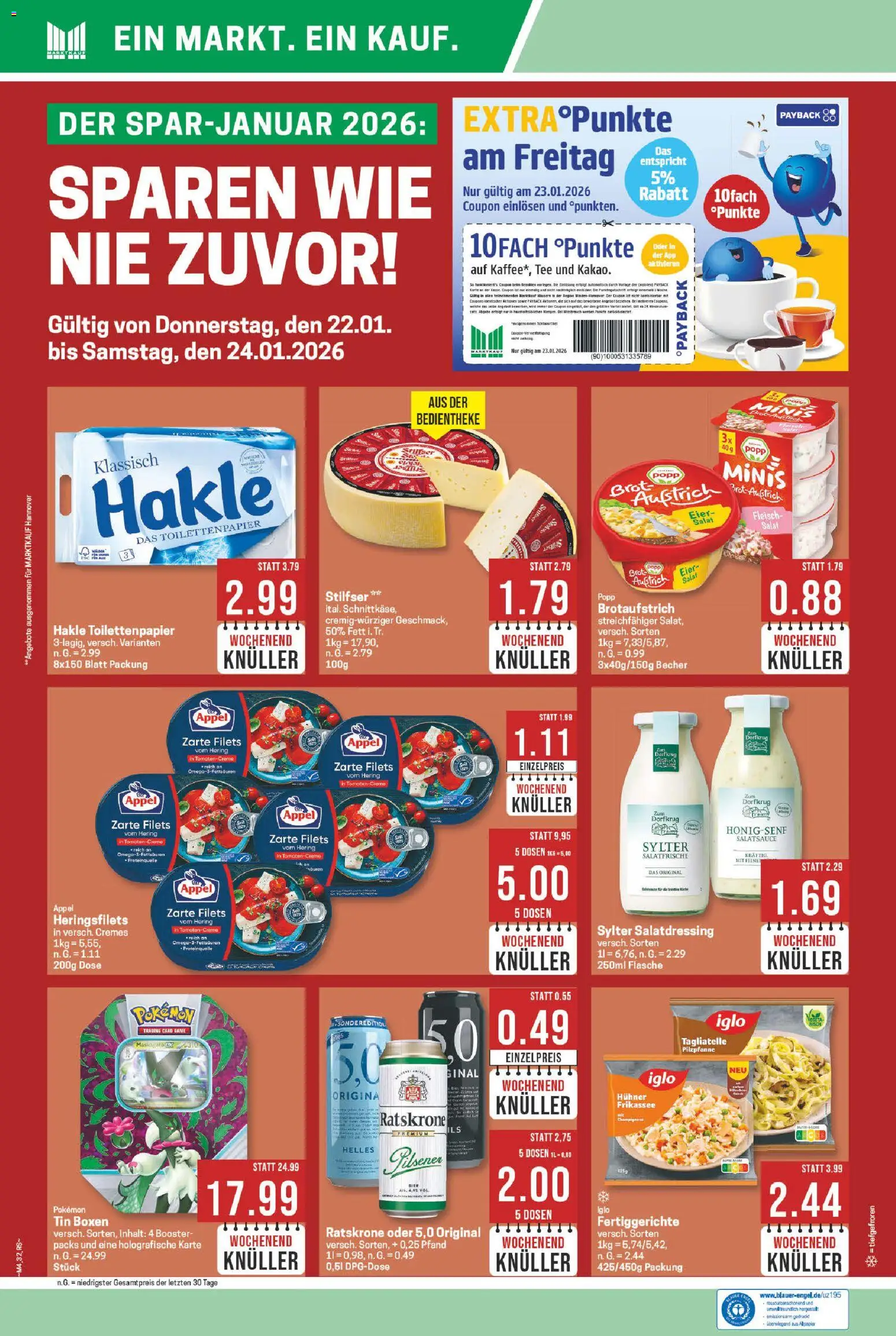 Marktkauf Prospekt 	 – gültig ab 19.01.2026 | Seite: 32 | Produkte: Tee, Fleisch, Salat, Toilettenpapier