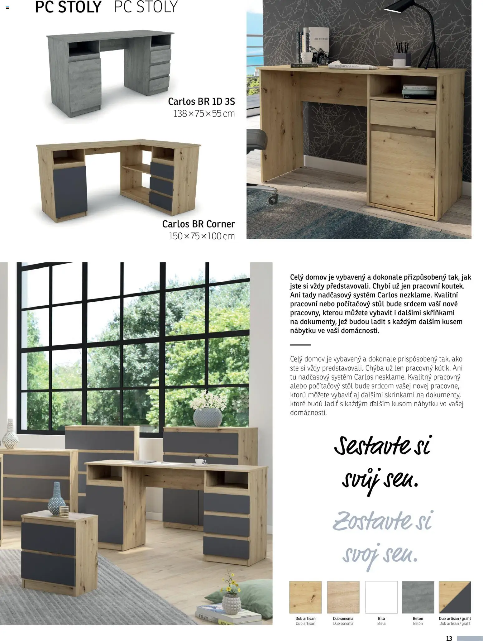 ASKO nábytek leták - Variabilní program Carlos od 01.01.2026 | Strana: 13 | Produkty: PC, Stůl