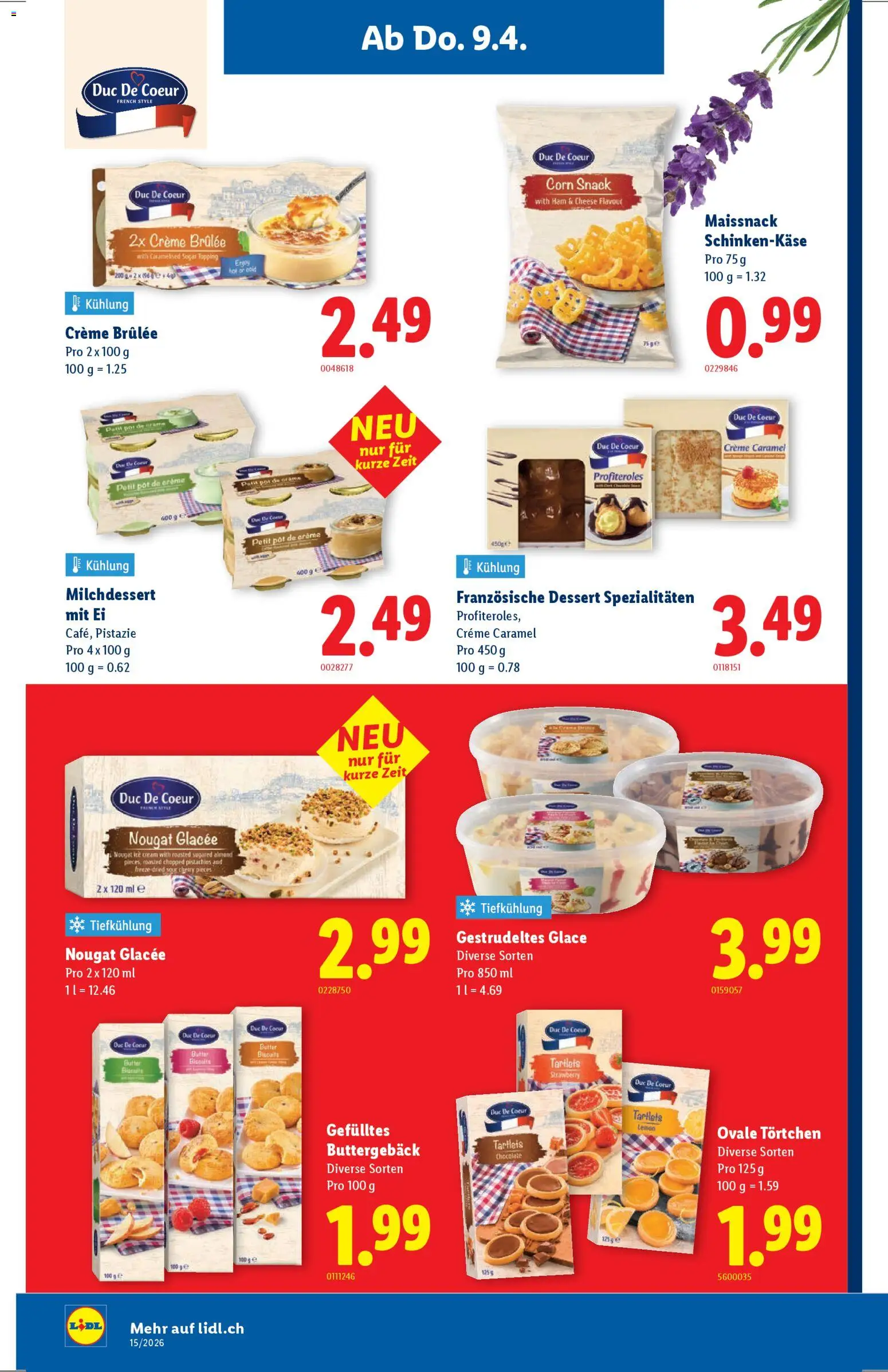 Lidl aktionen – gültig ab 09.04.2026 | Seite: 18 | Produkte: Glace, Creme Brulee, Butter, Creme