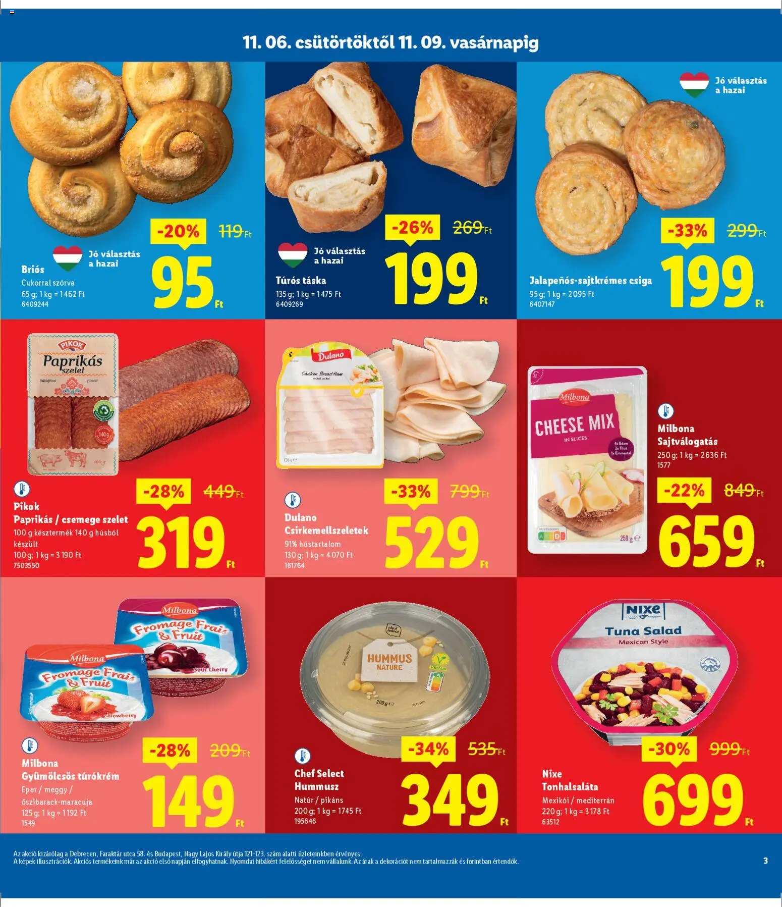 Lidl akciós ujság - amely érvényes a következő dátumtól: 06.11.2025 | Oldal: 3 | Termékek: Tonhalsaláta, Túrós táska, Táska, Eper