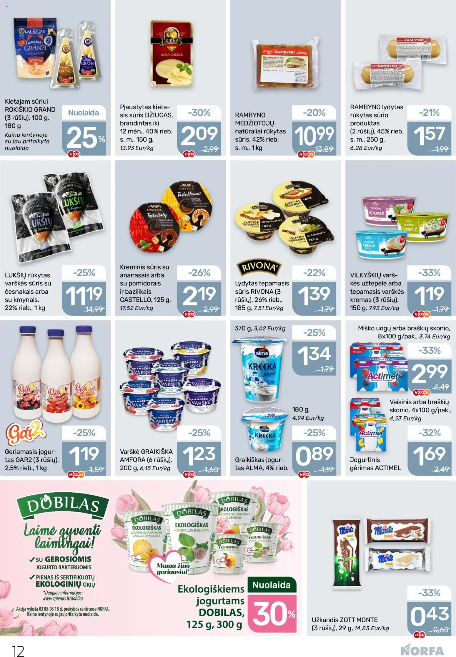 NORFA akcijos nuo 05.03.2026 | Puslapis: 12 | Prekių: Varškės sūris, Užtepėlė, Kremas, Pienas