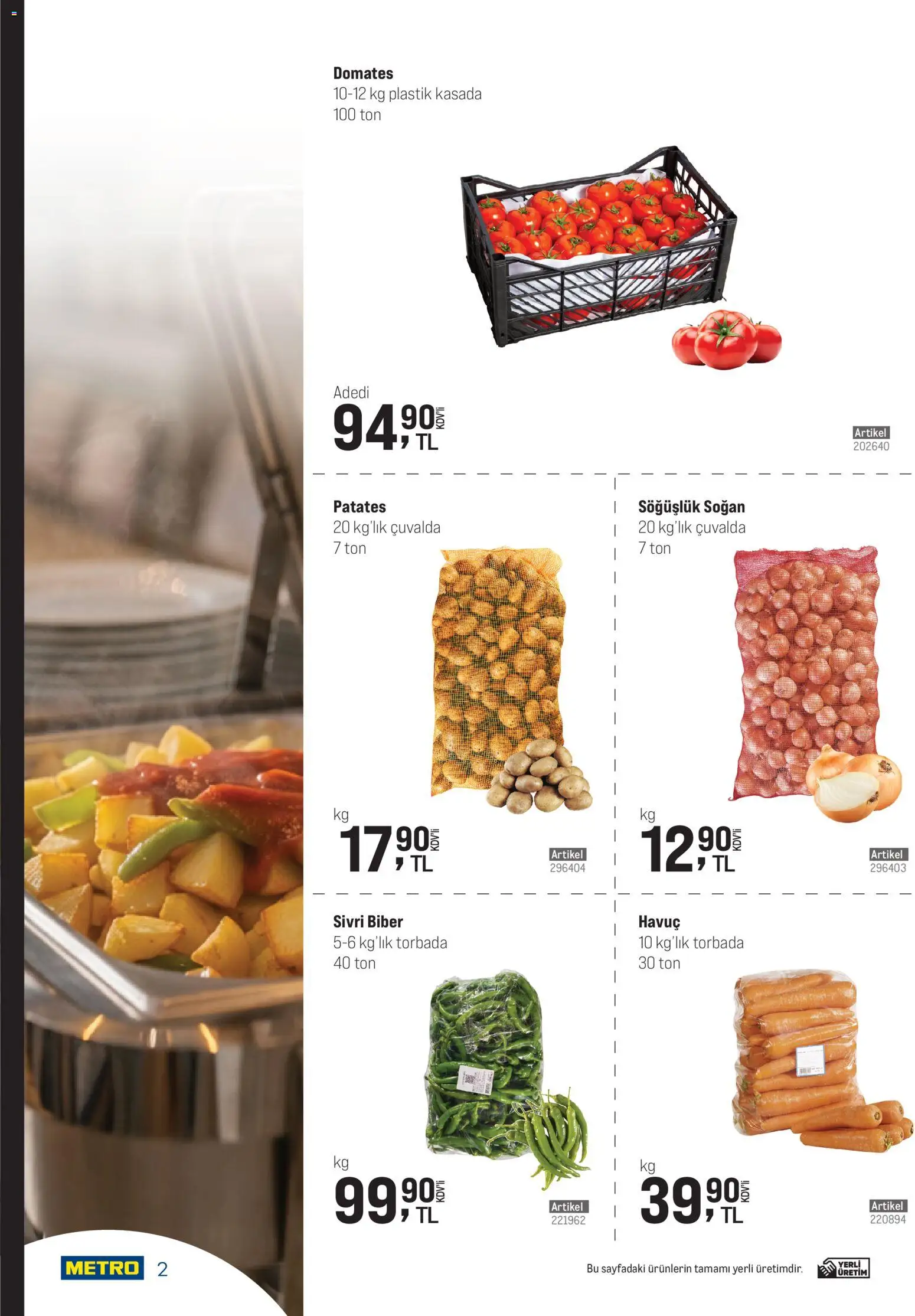 Metro - Şehir Otelleri - 15.04.2026 tarihinden itibaren geçerlidir | Sayfa: 2 | Ürünler: Domates, Havuç, Patates, Biber