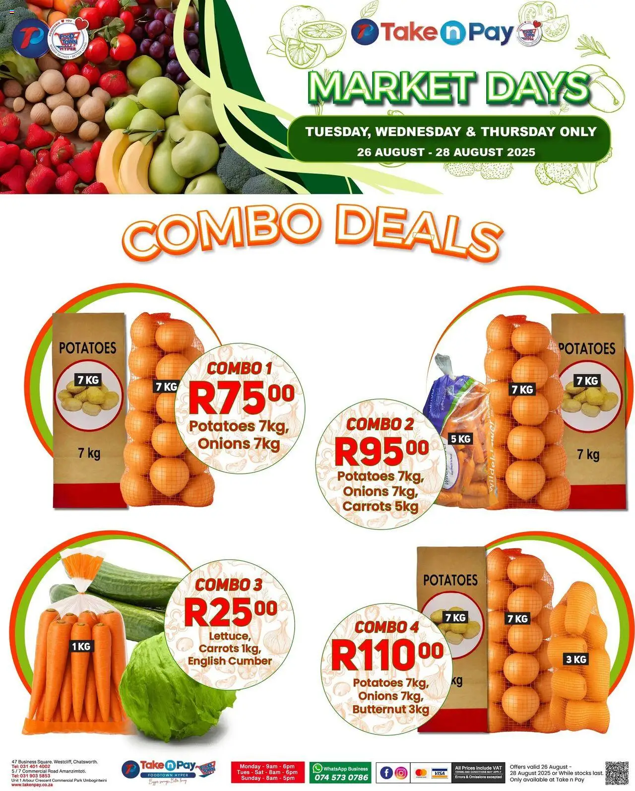 Take n Pay Market Day │ valid from 26.08.2025 | Page: 5 | Products: Carrots, Potatoes, Onions
