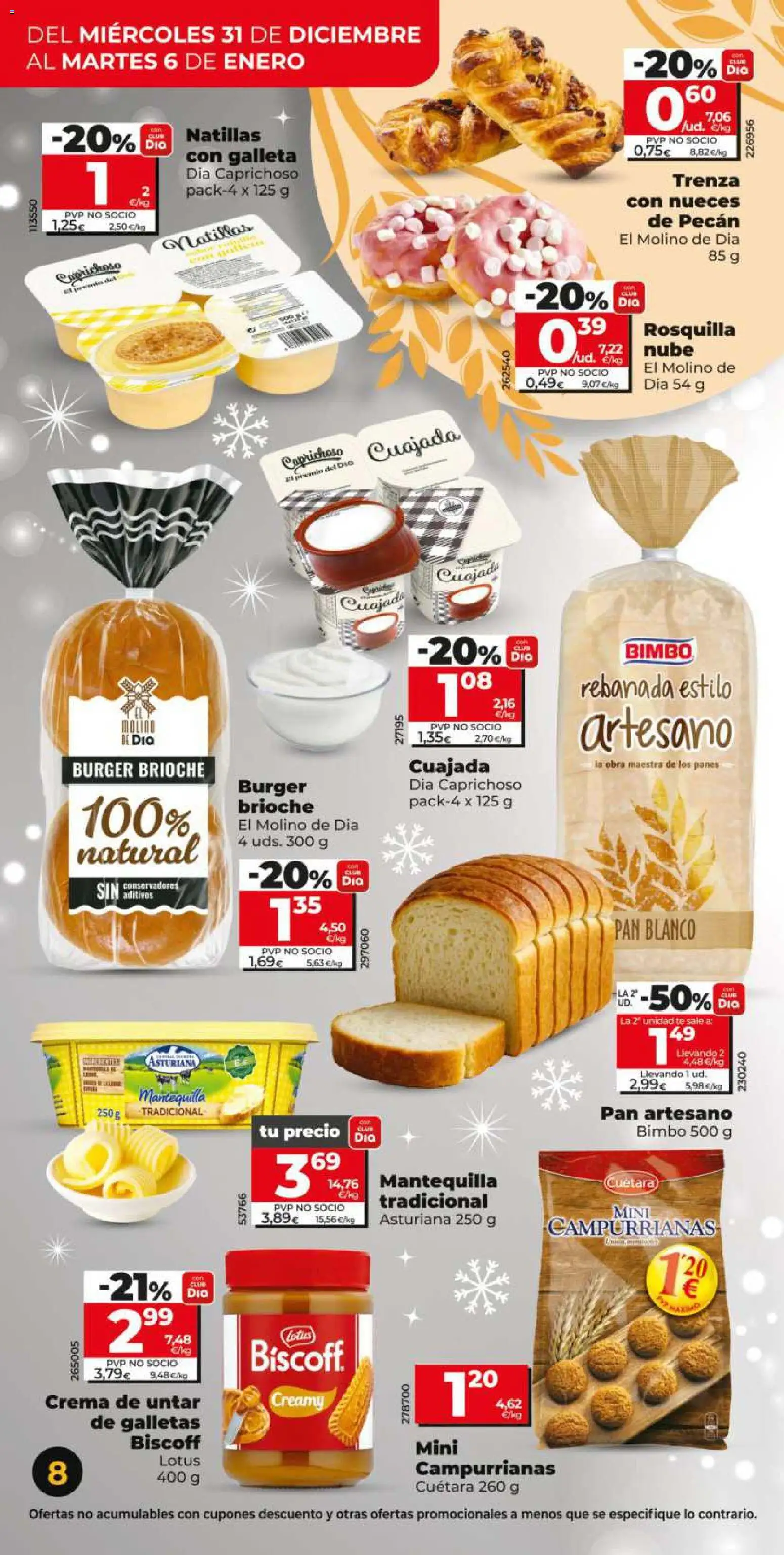 Dia - folleto Market │ válido desde el 31.12.2025 | Página: 8 | Productos: Pan, Crema, Té, Galletas