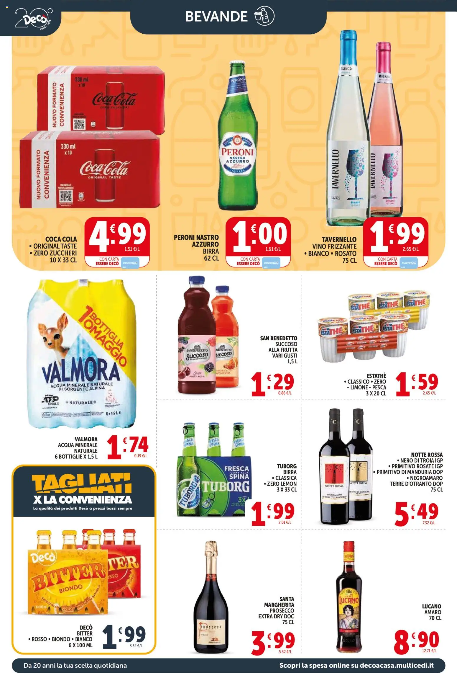 Volantino Decò del 21.04.2026 | Pagina: 10 | Prodotti: Birra, Acqua, Amaro, Aperitivo