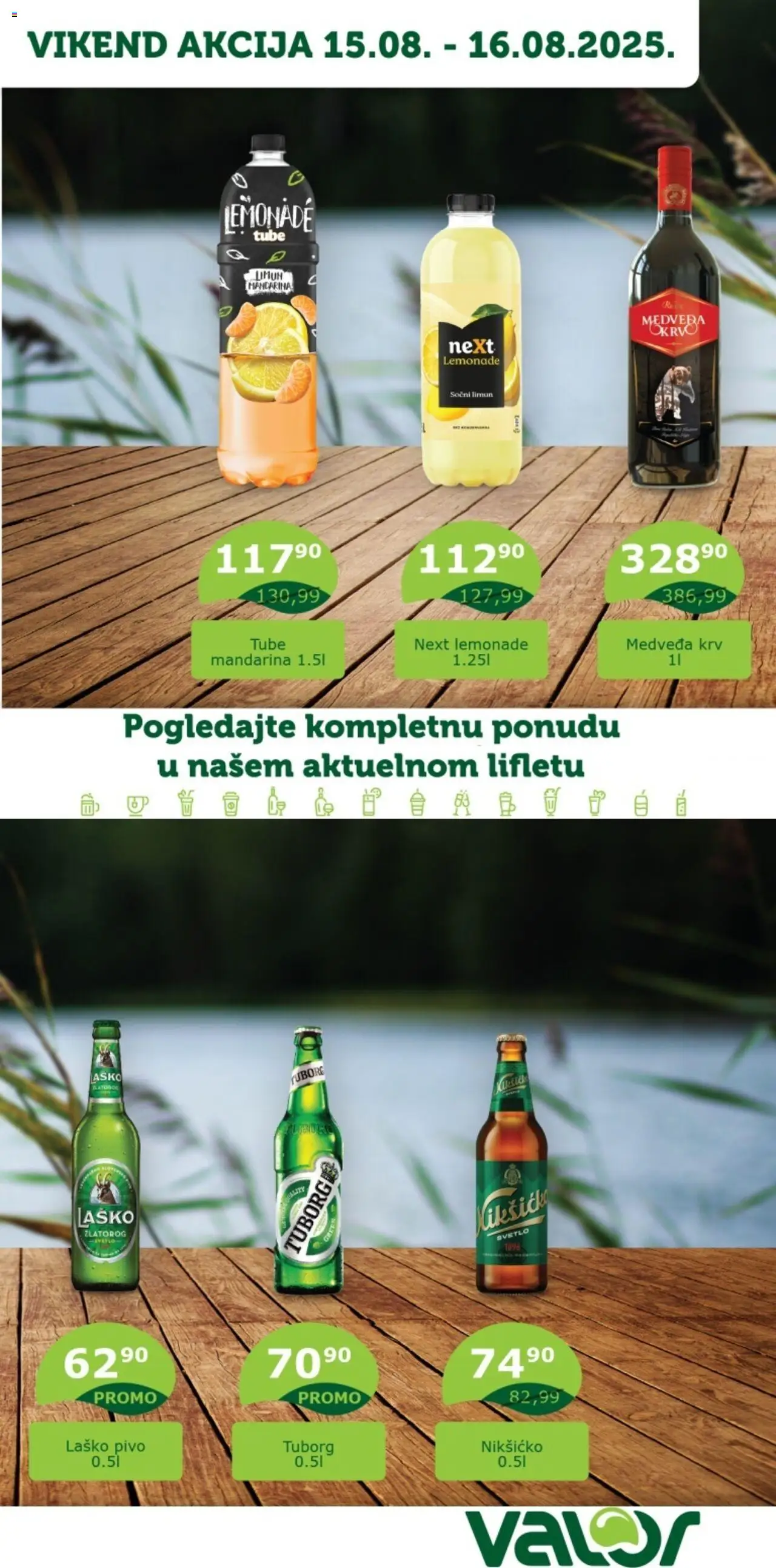 Valor katalog - važi od 15.08.2025 | Strana: 1 | Proizvode: Mandarina, Tuborg, Pivo, Limun