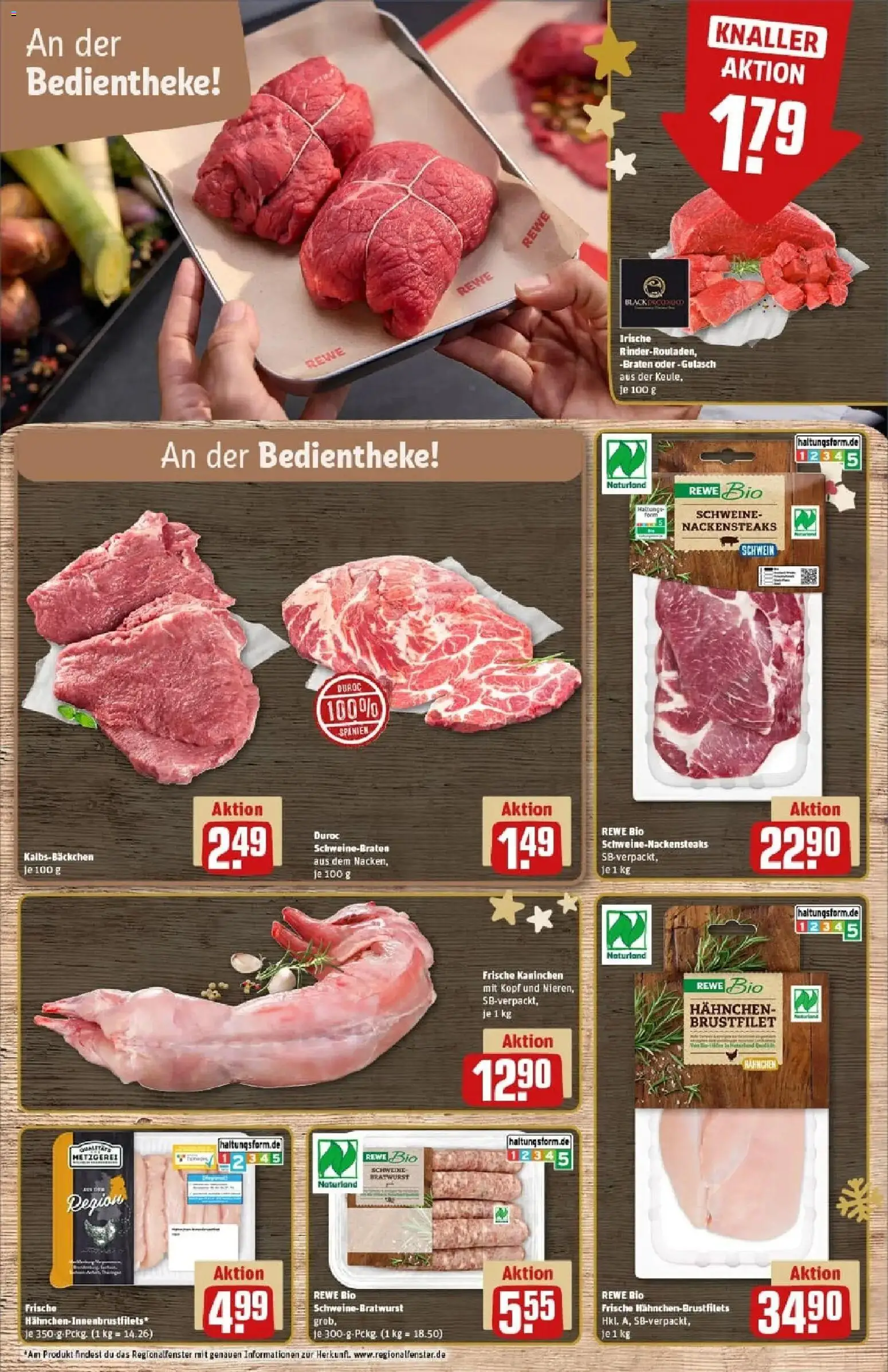 Rewe prospekt Elsterwerda	 – gültig ab 23.11.2025 | Seite: 10 | Produkte: Nackensteaks, Hahnchen, Bratwurst, Gulasch