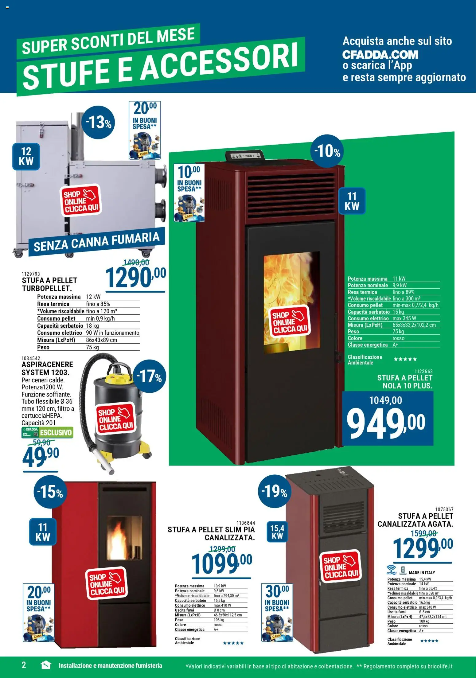 Volantino CFadda del 01.12.2025 | Pagina: 2 | Prodotti: Stufa a pellet, Stufa, Tubo, Aspiracenere